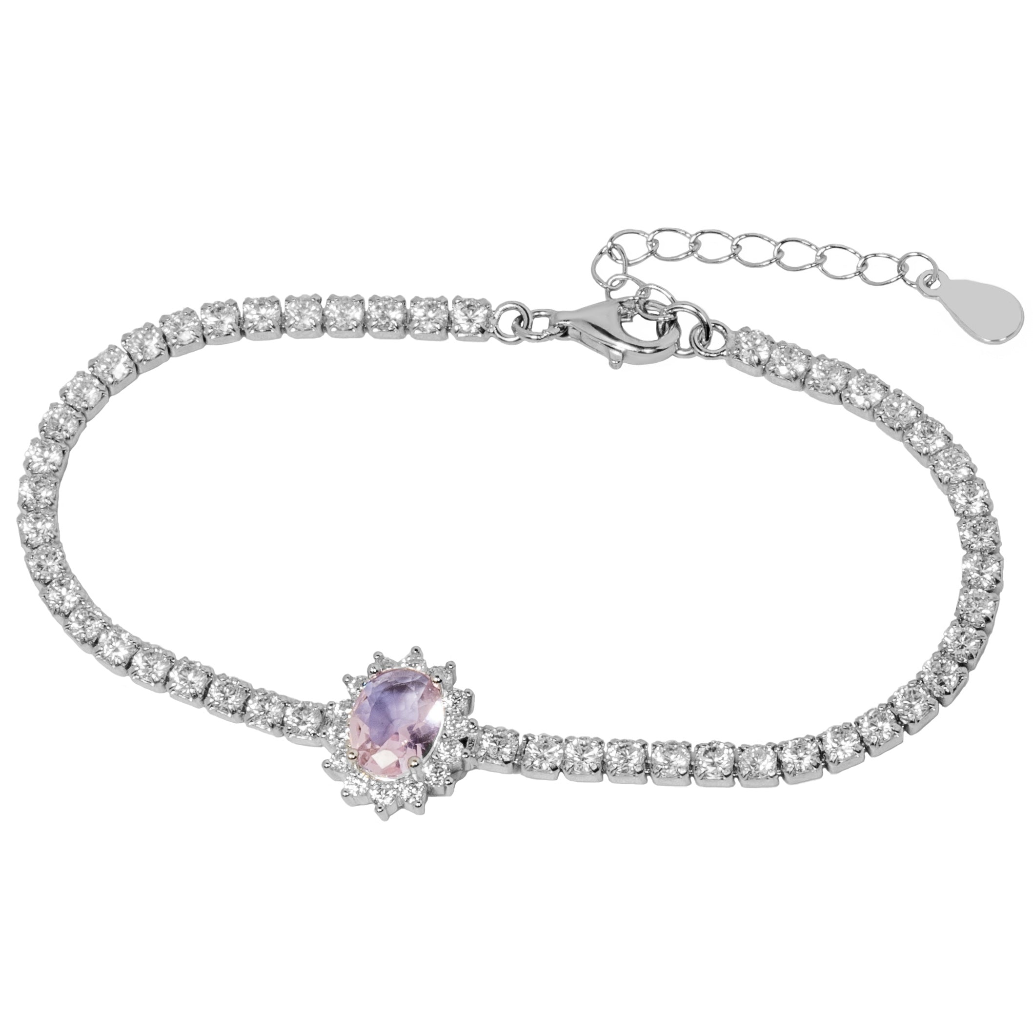 Tennis Bracelet Pink Gemstone