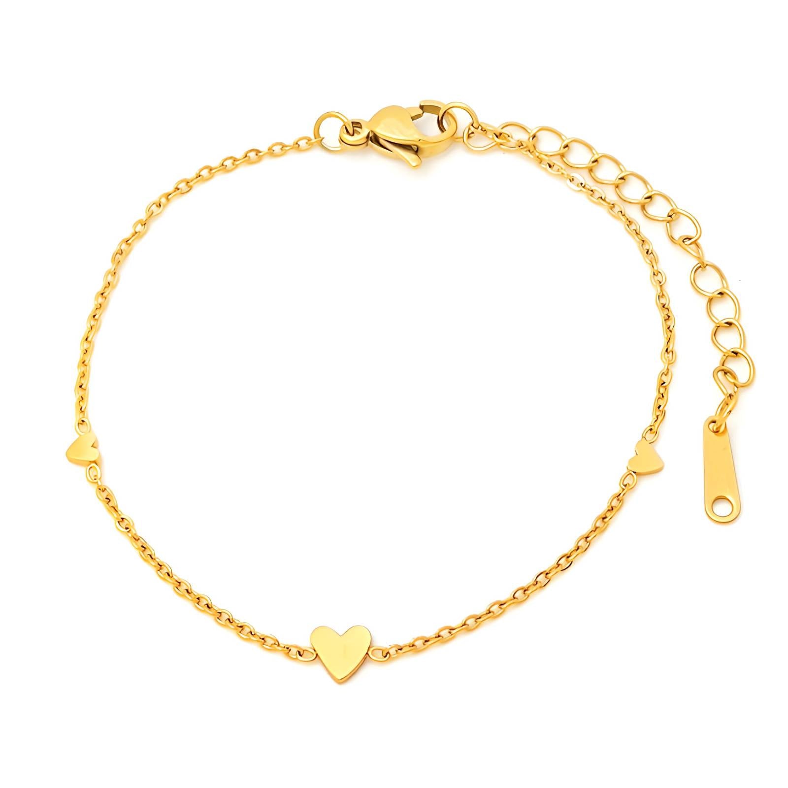 Gold Tiny Hearts Bracelet