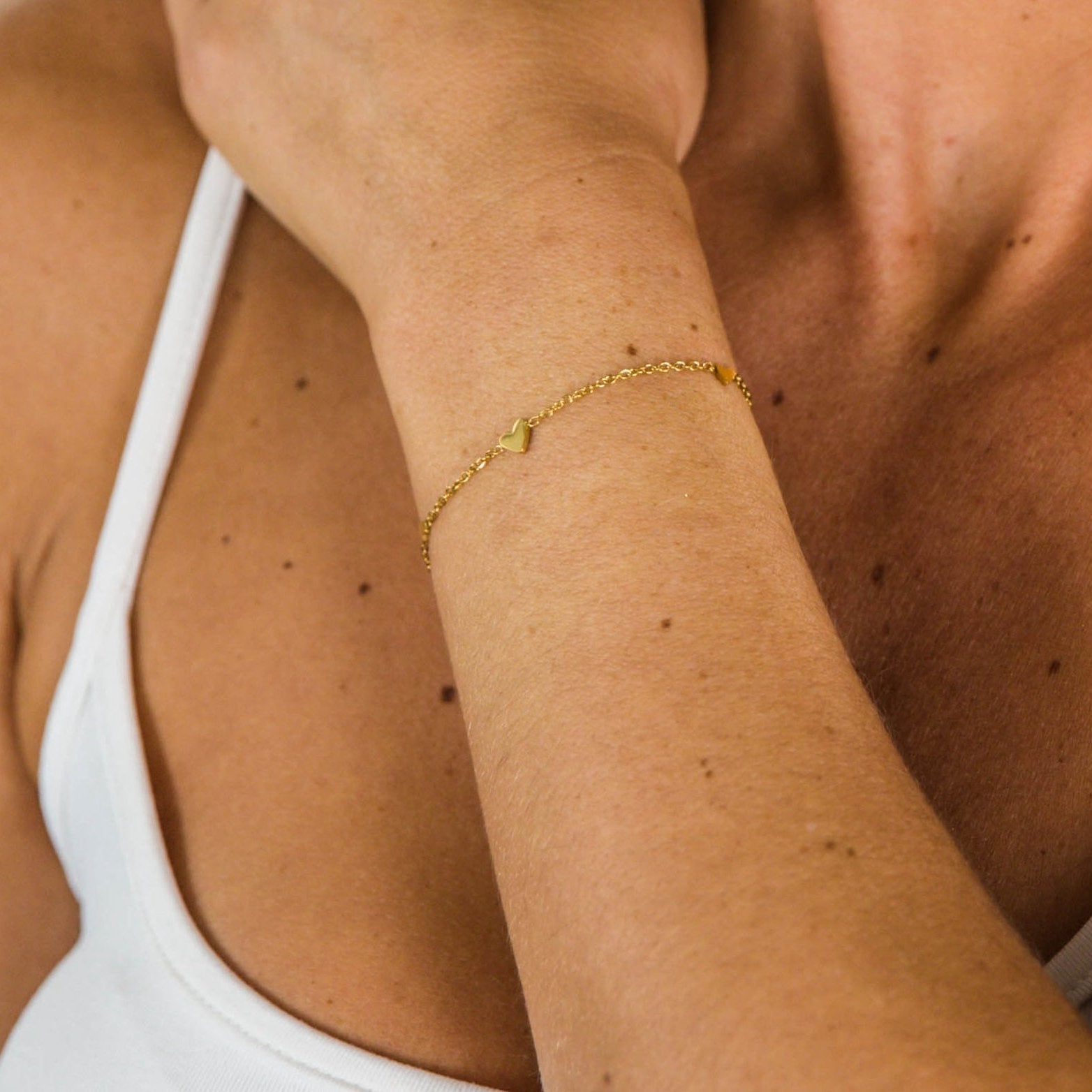 Gold Tiny Hearts Bracelet