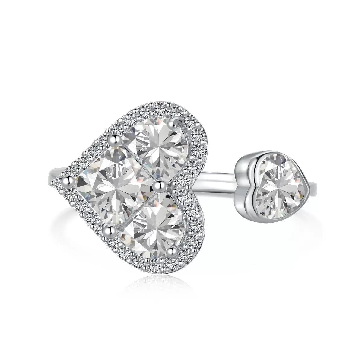 Double Heart Adjustable Ring