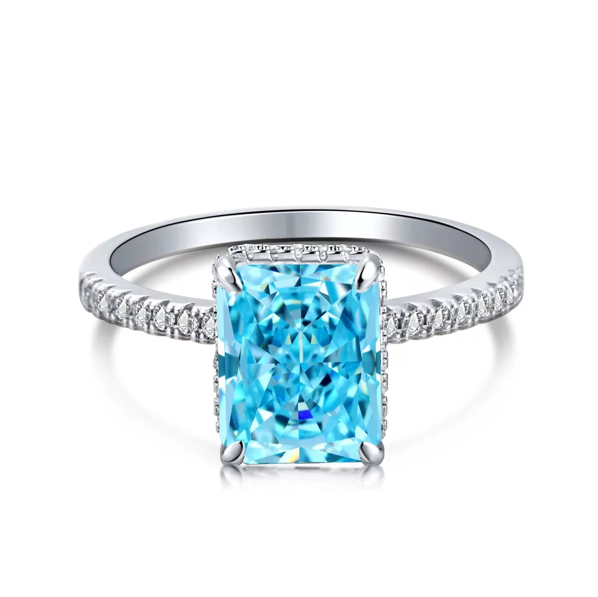 Aquamarine Diamond Ice Ring