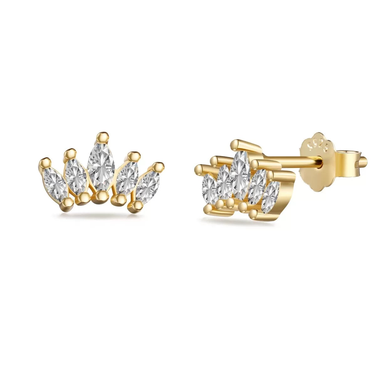 Aurora Diamond Studs Gold