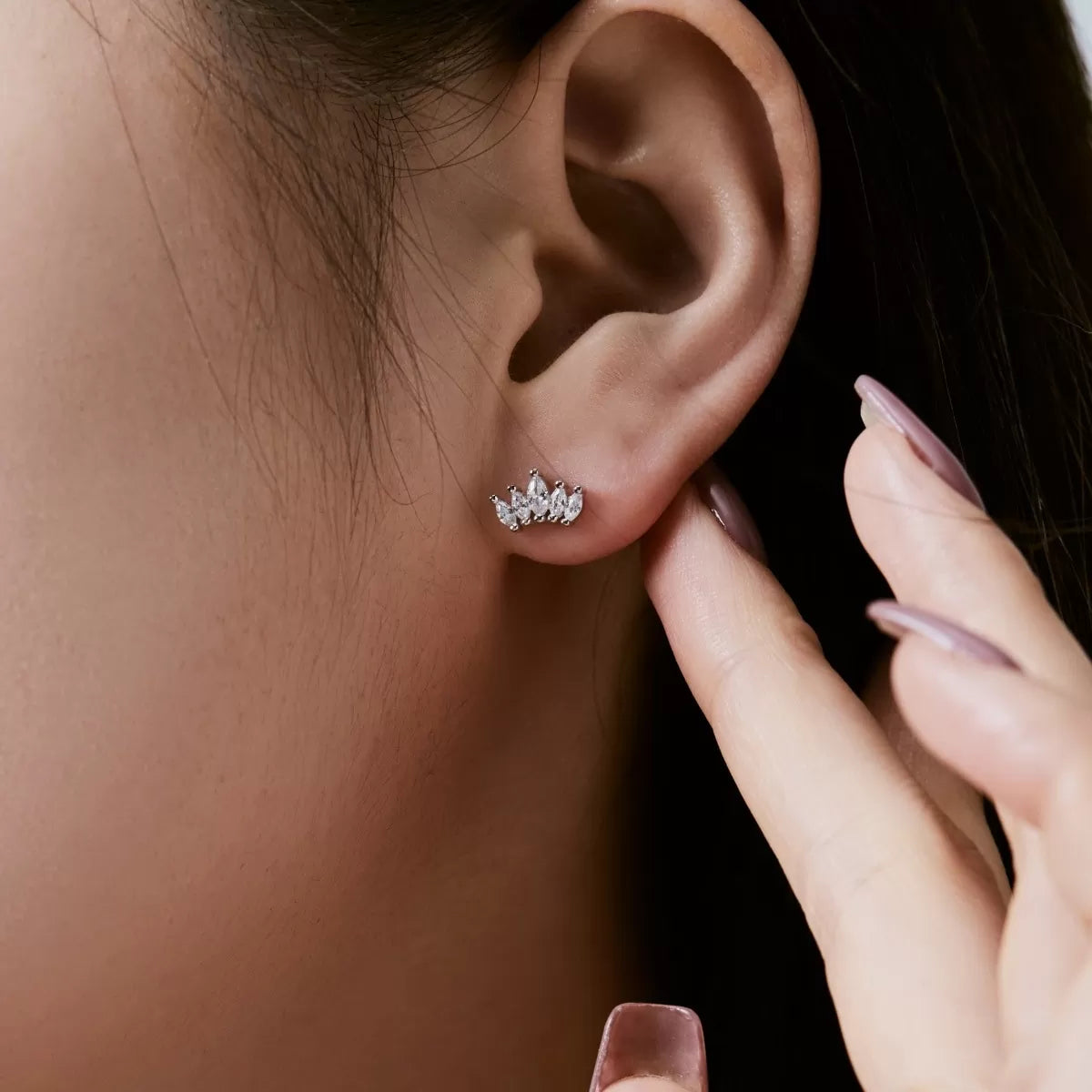 Aurora Diamond Crown Studs