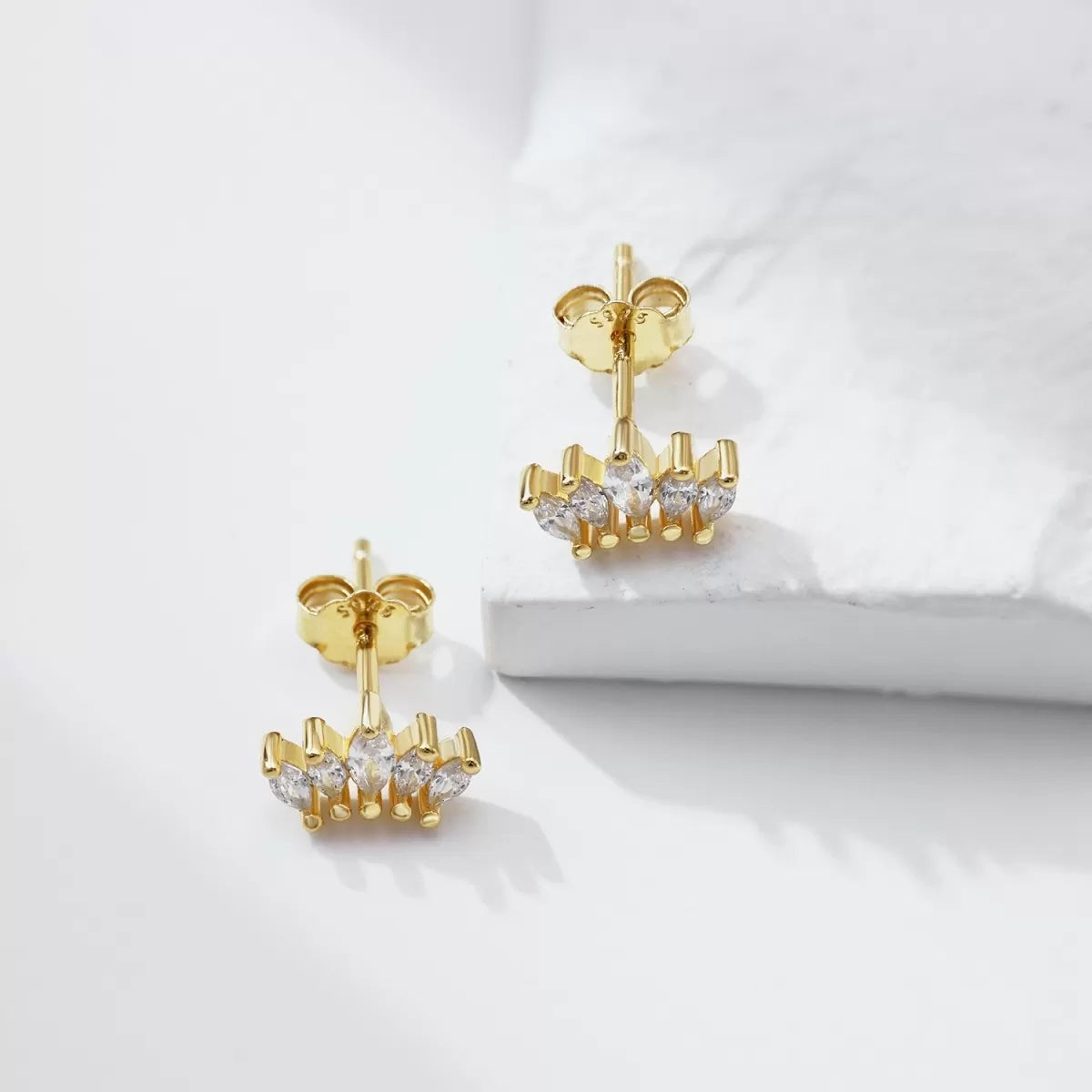 Aurora Diamond Studs Gold