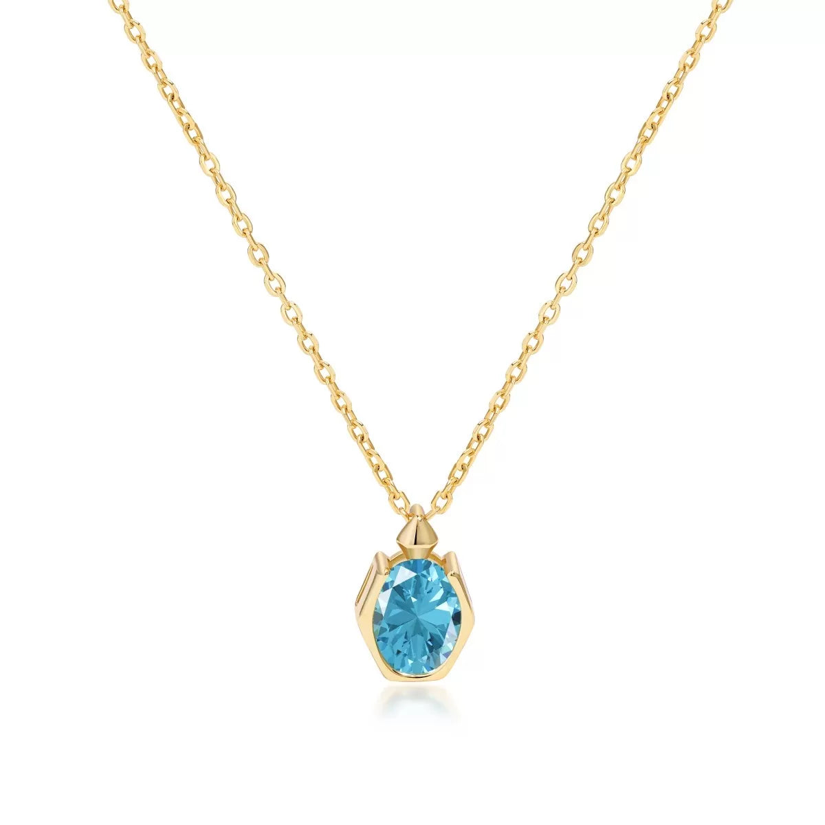 Azure Blue Aquamarine Necklace