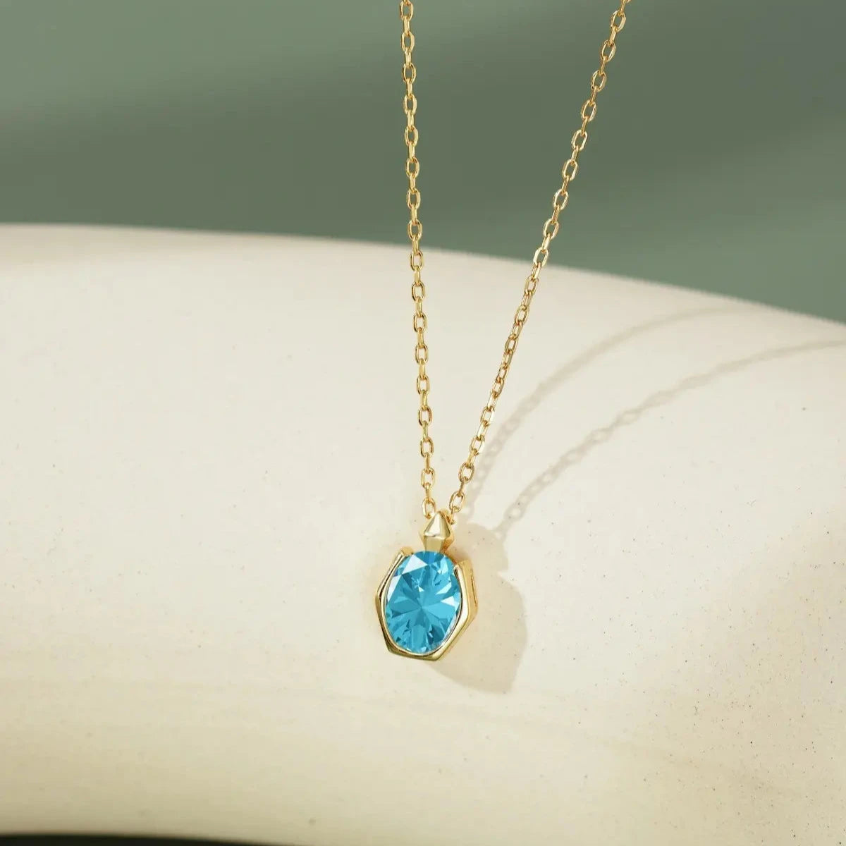 Azure Blue Aquamarine Necklace