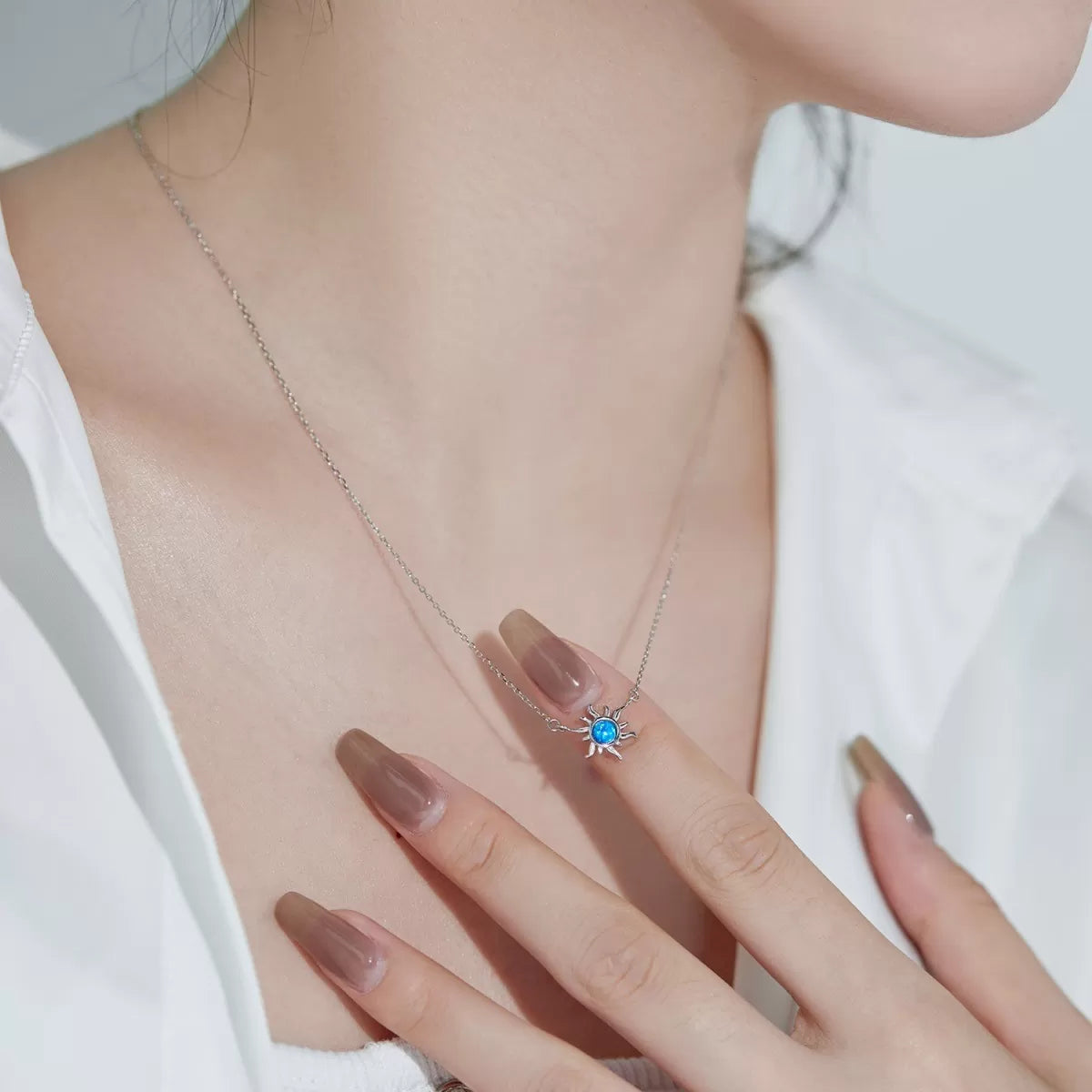 Blue Sun Dainty Necklace
