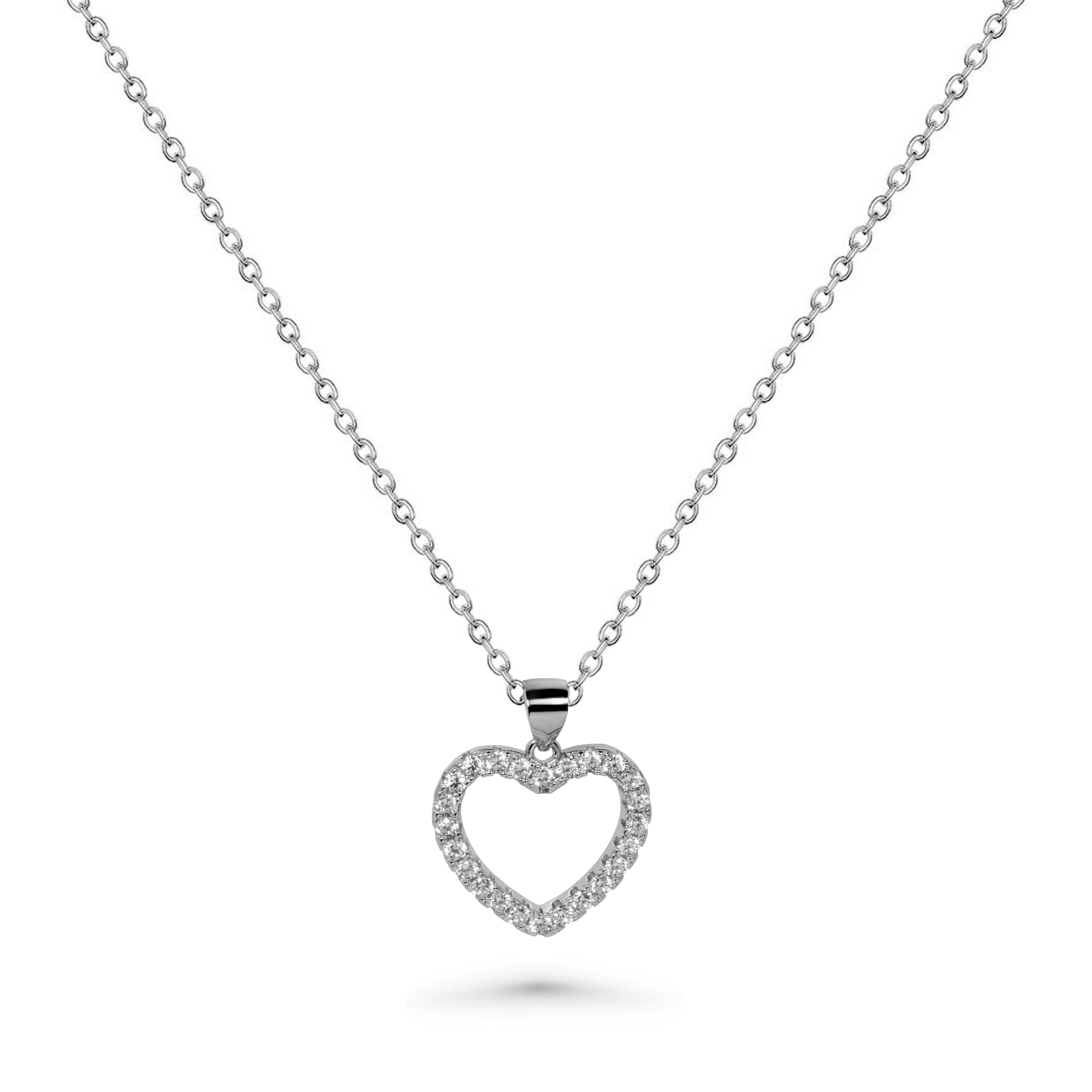 Open Heart Necklace & Earring Set