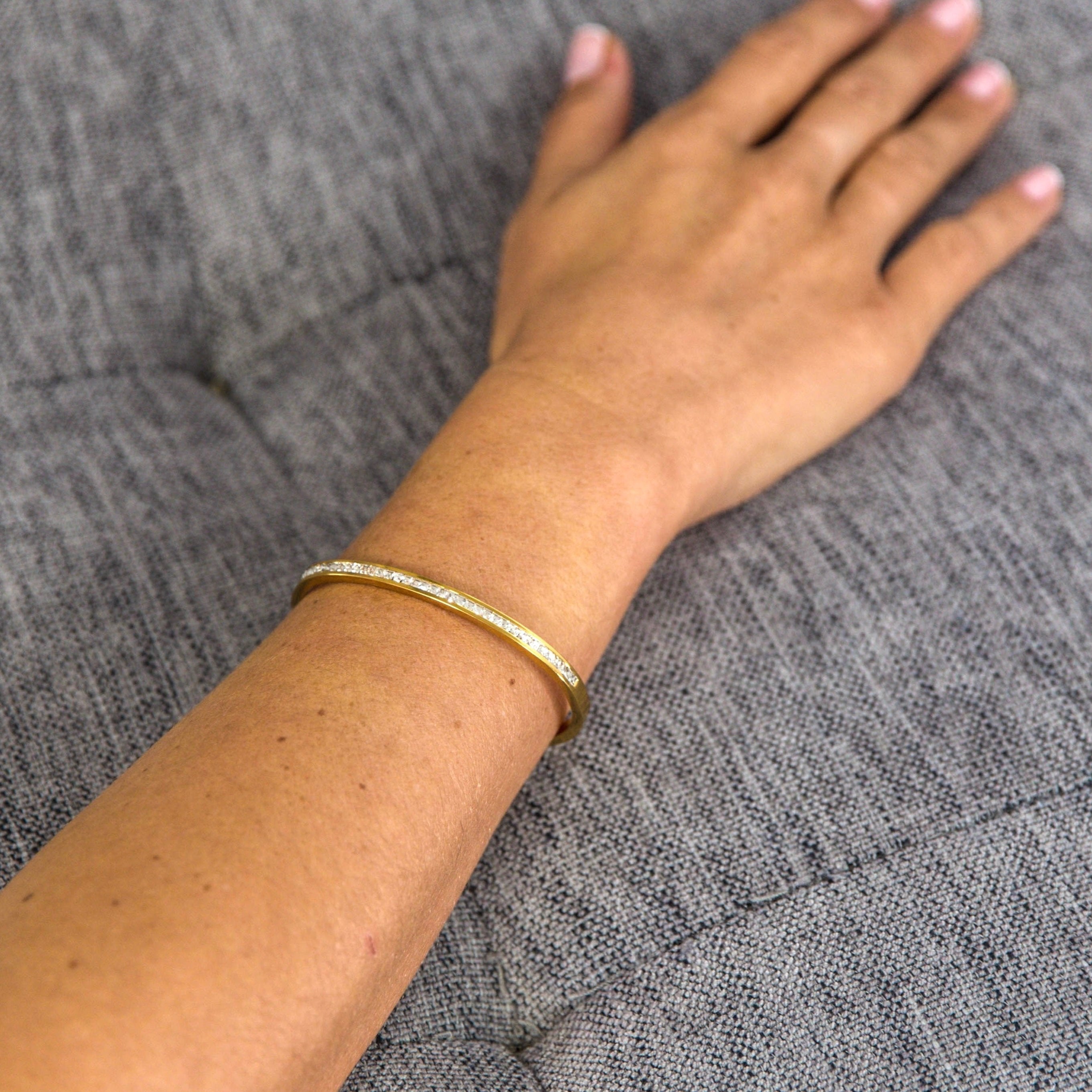 Diamond Studded Gold Bangle