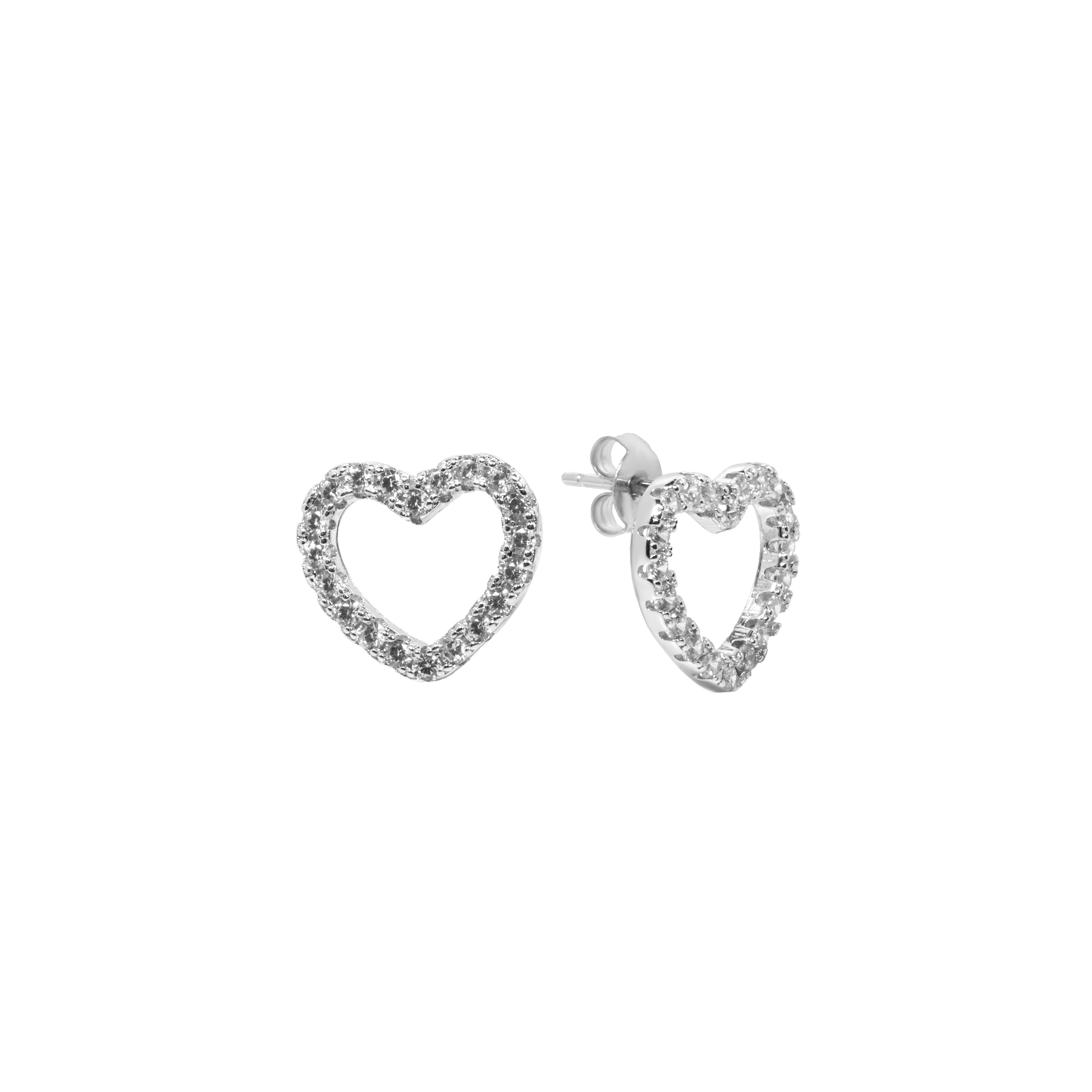 Open Heart Necklace & Earring Set