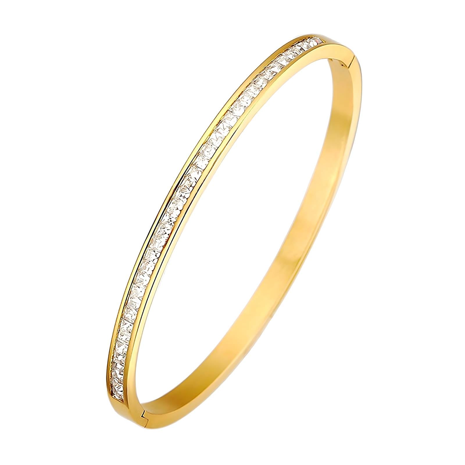Diamond Studded Gold Bangle