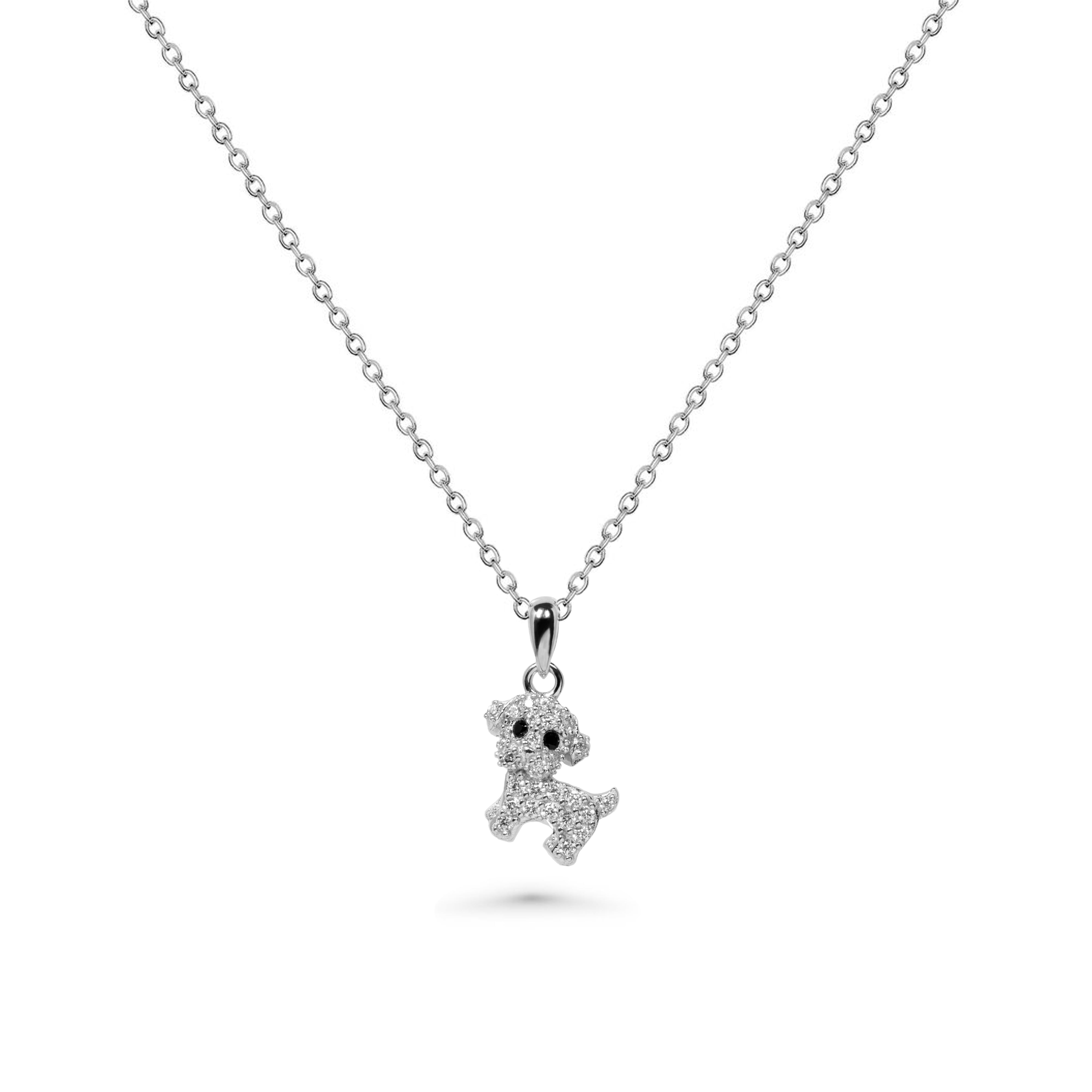 Diamond Pup Necklace