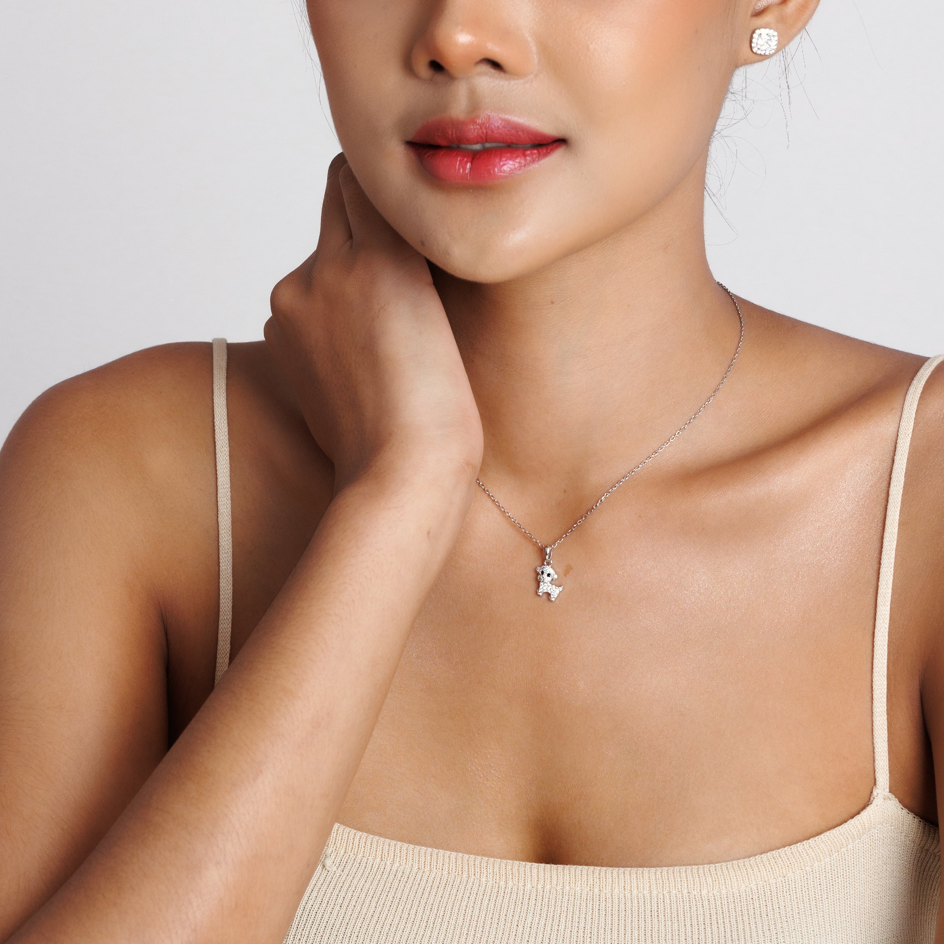 Diamond Pup Necklace
