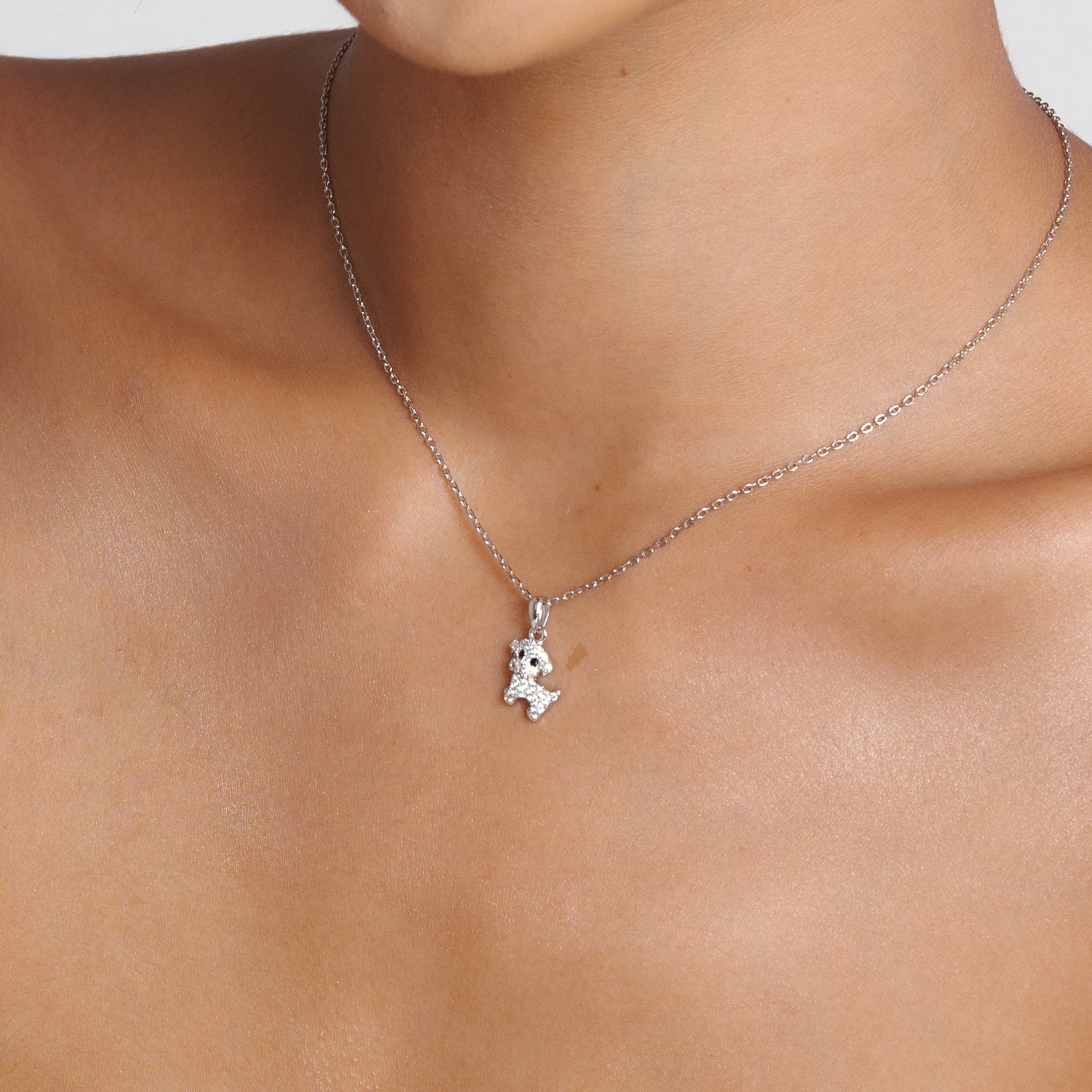Diamond Pup Necklace
