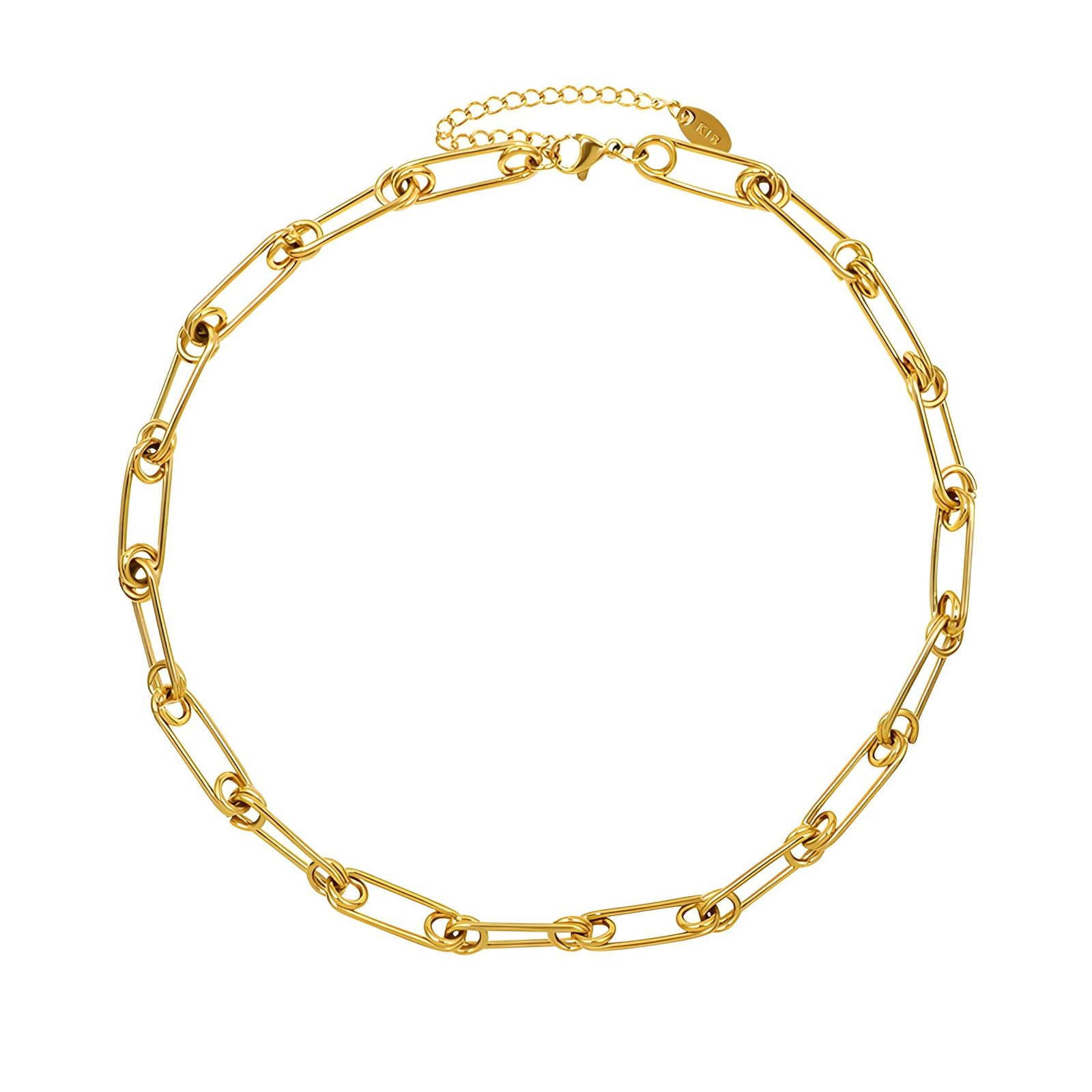 Gold Paperclip Choker Necklace