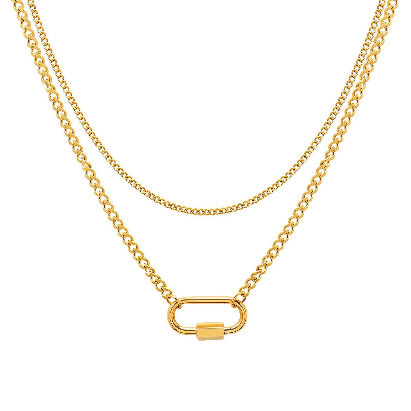 Layered Lock Necklace