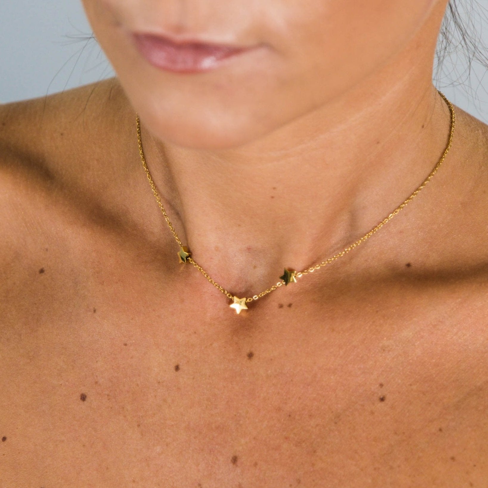 Golden Star Trio Necklace