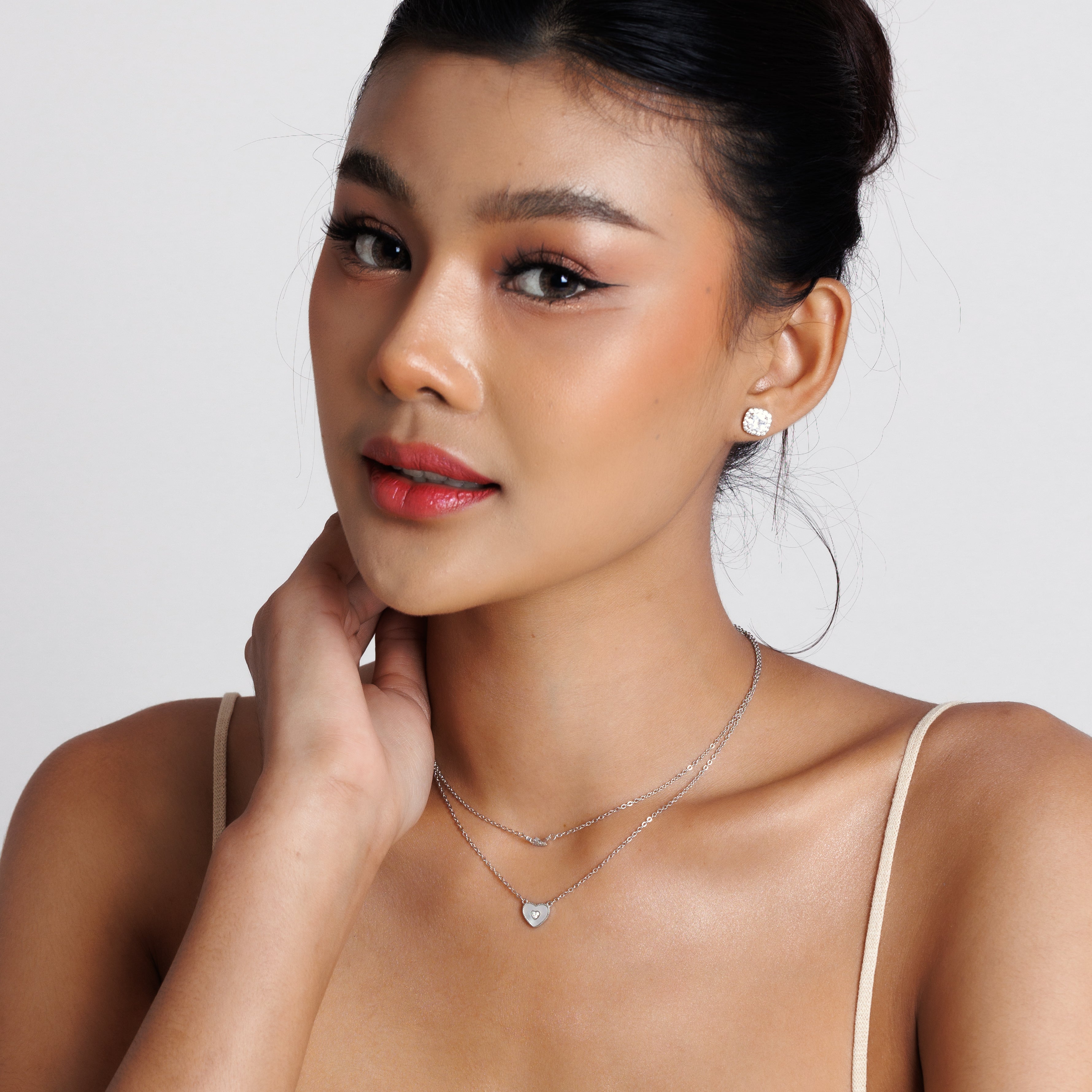 Crown & Heart Layered Necklace