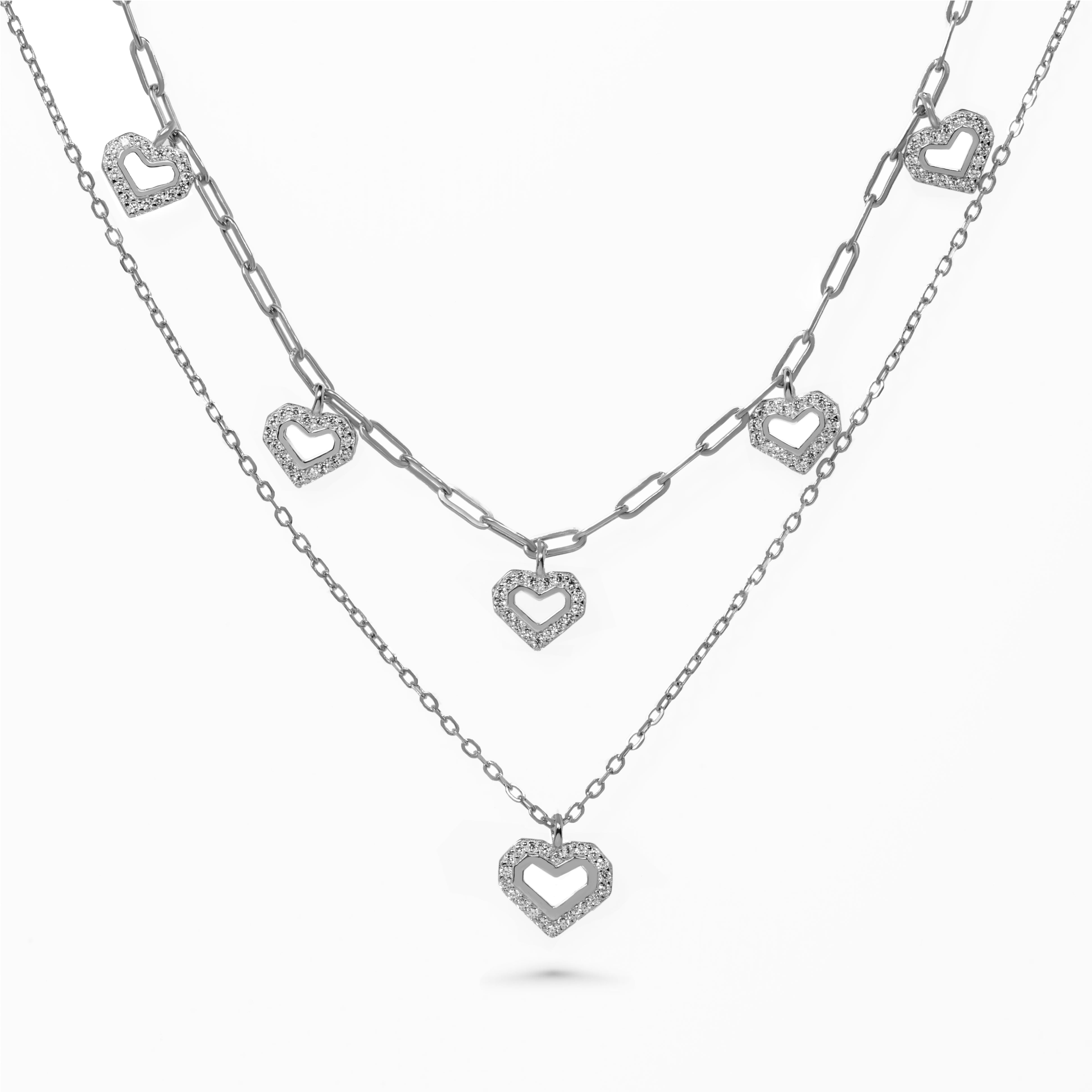 Silver Layered Love Necklace
