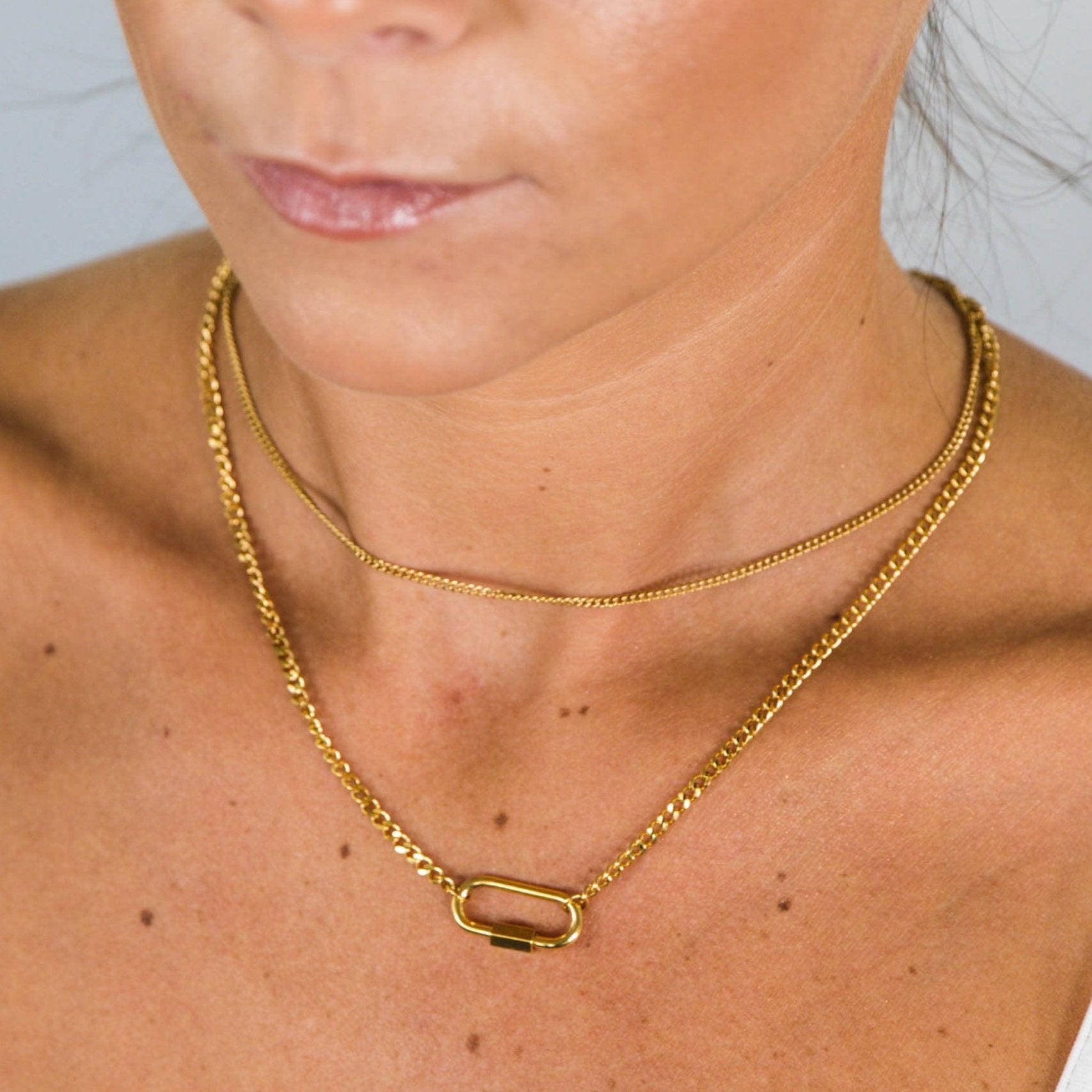 Layered Lock Necklace