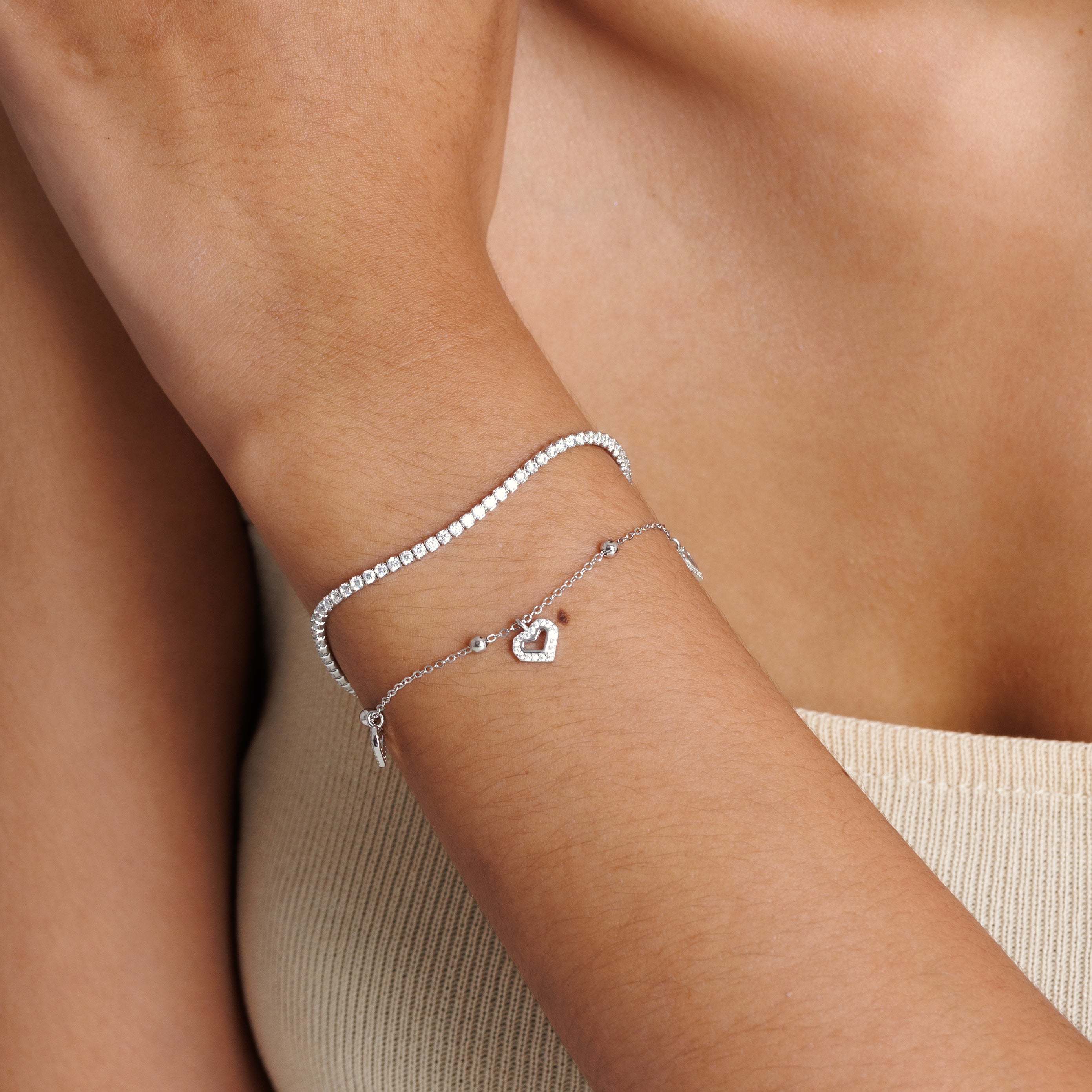 Layered Tennis Love Bracelet