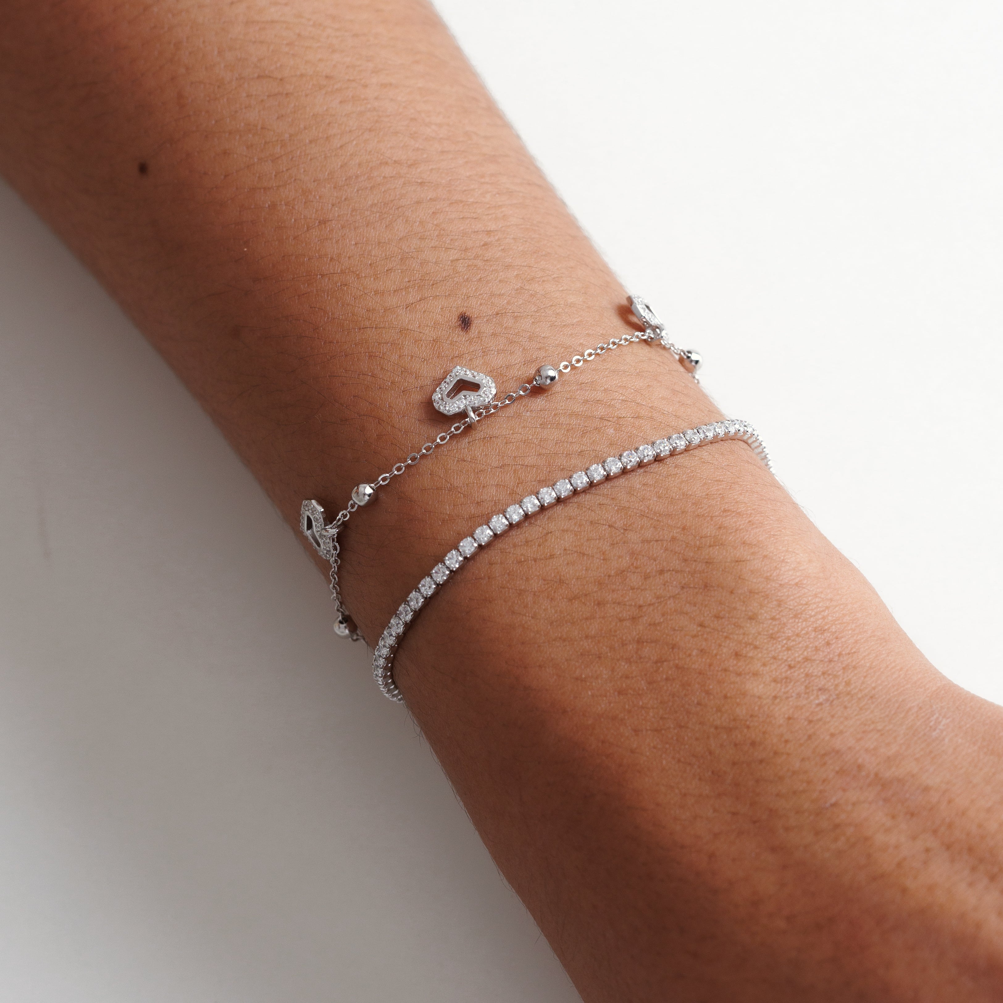 Layered Tennis Love Bracelet