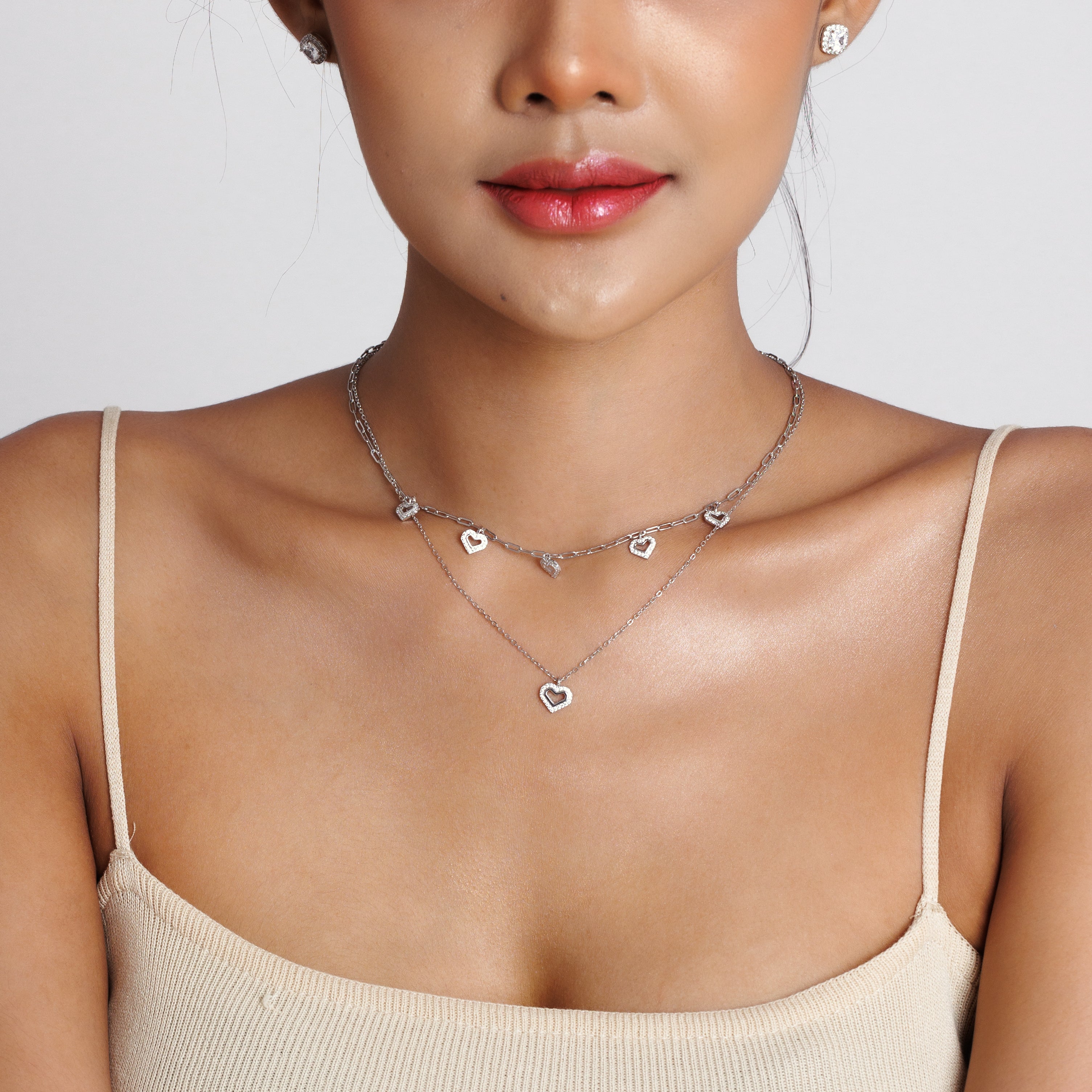 Silver Layered Love Necklace