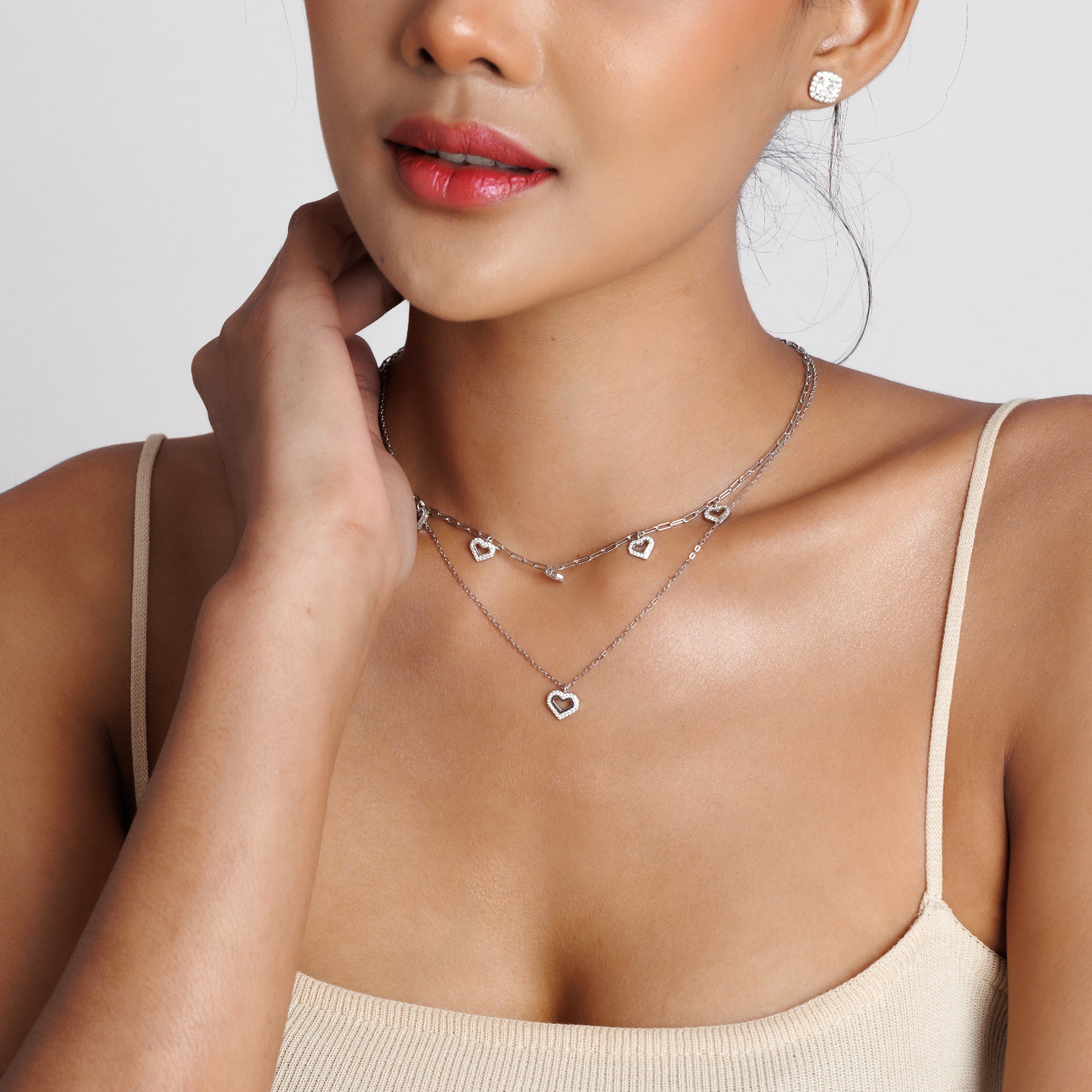 Silver Layered Love Necklace