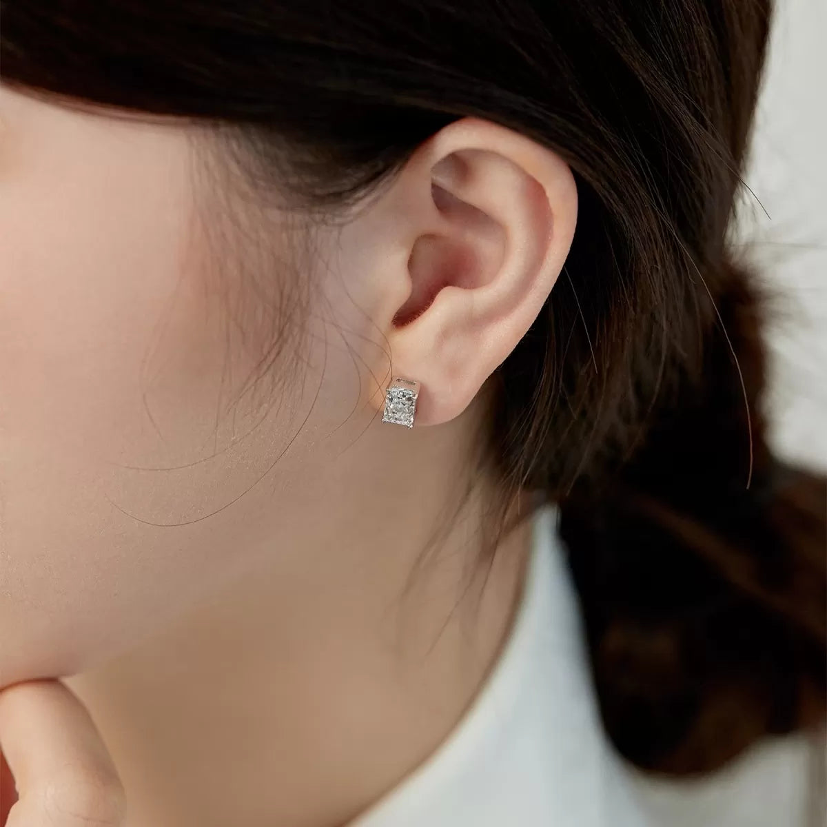Mayfair Rectangle Crushed Diamond Studs