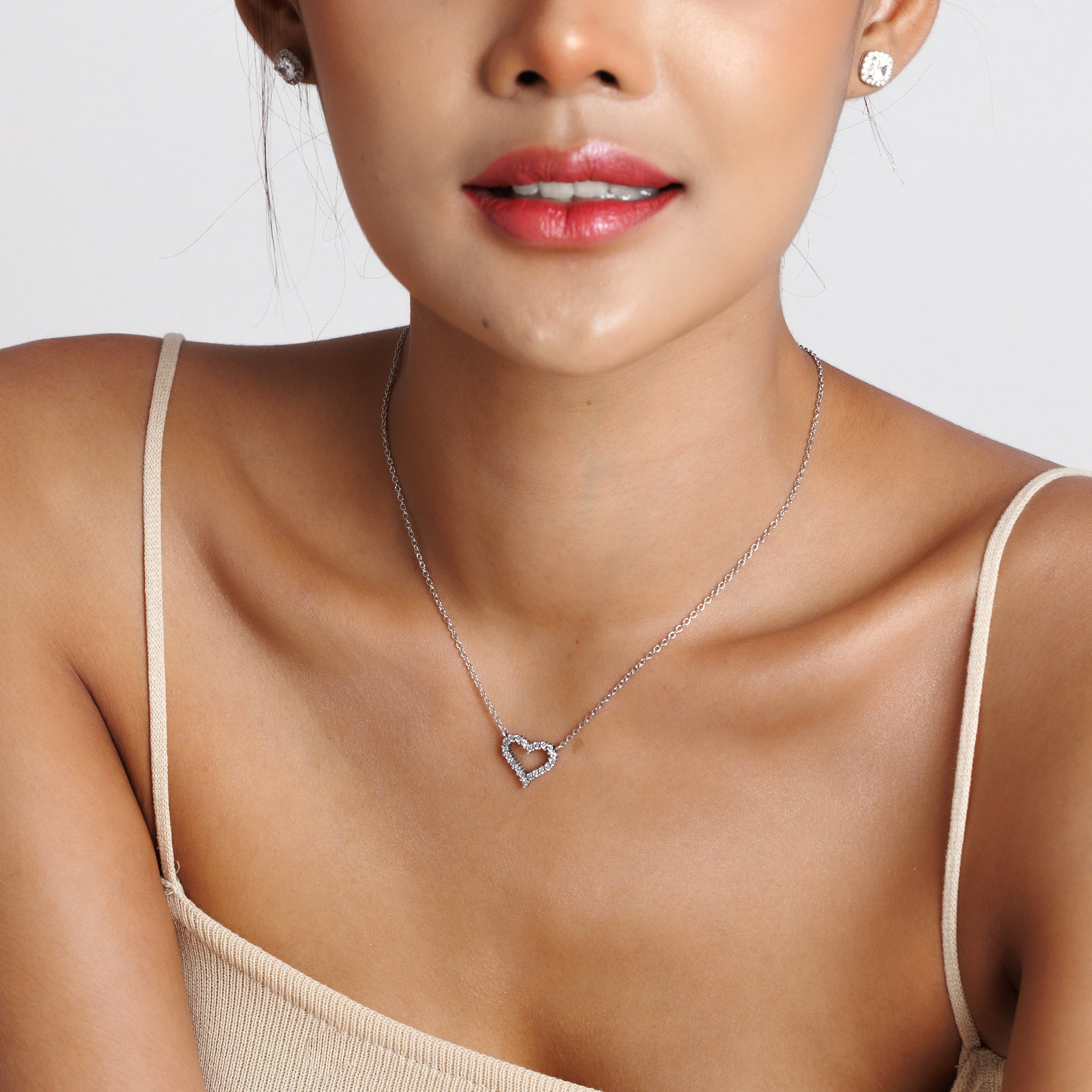 Open Heart Diamond Necklace