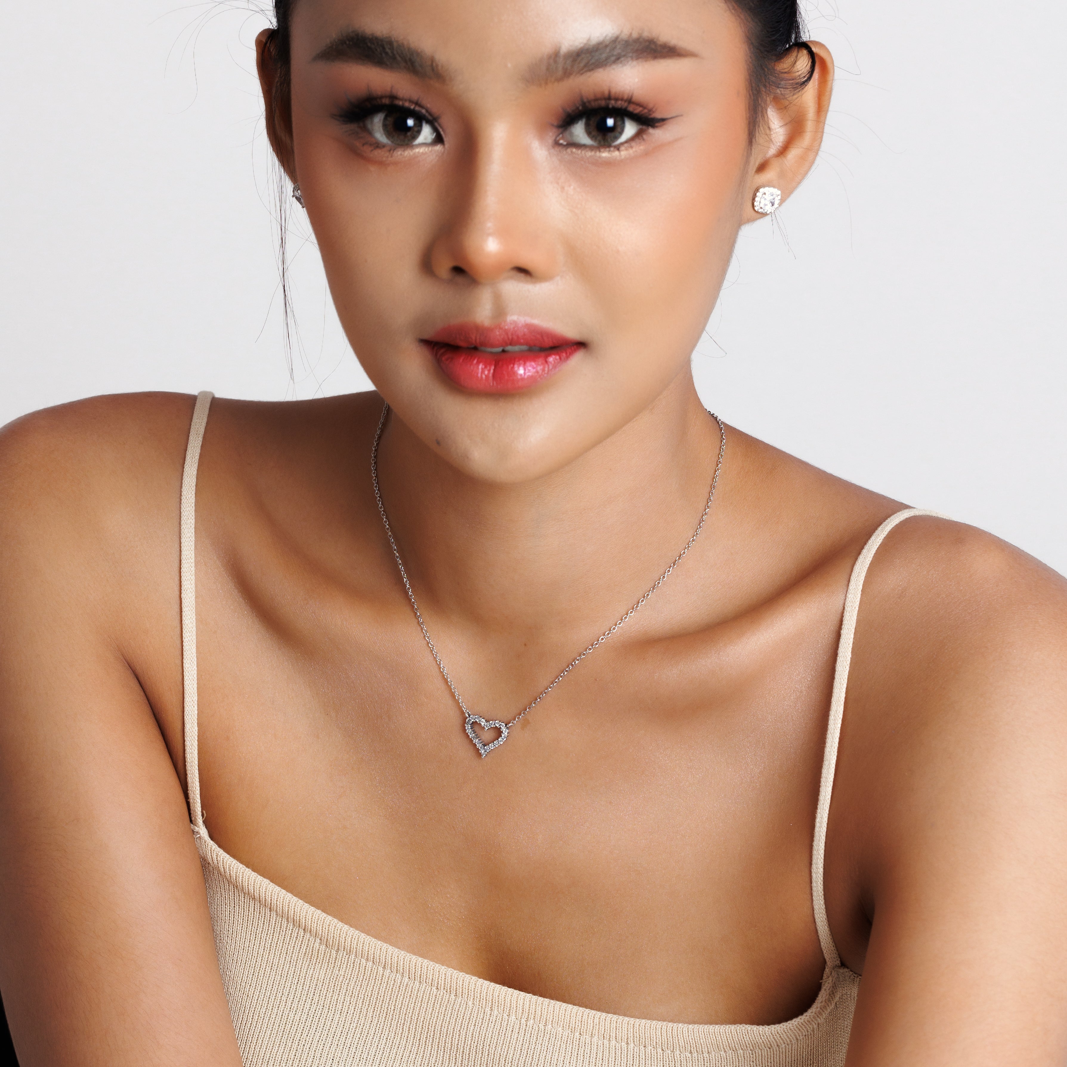 Open Heart Diamond Necklace