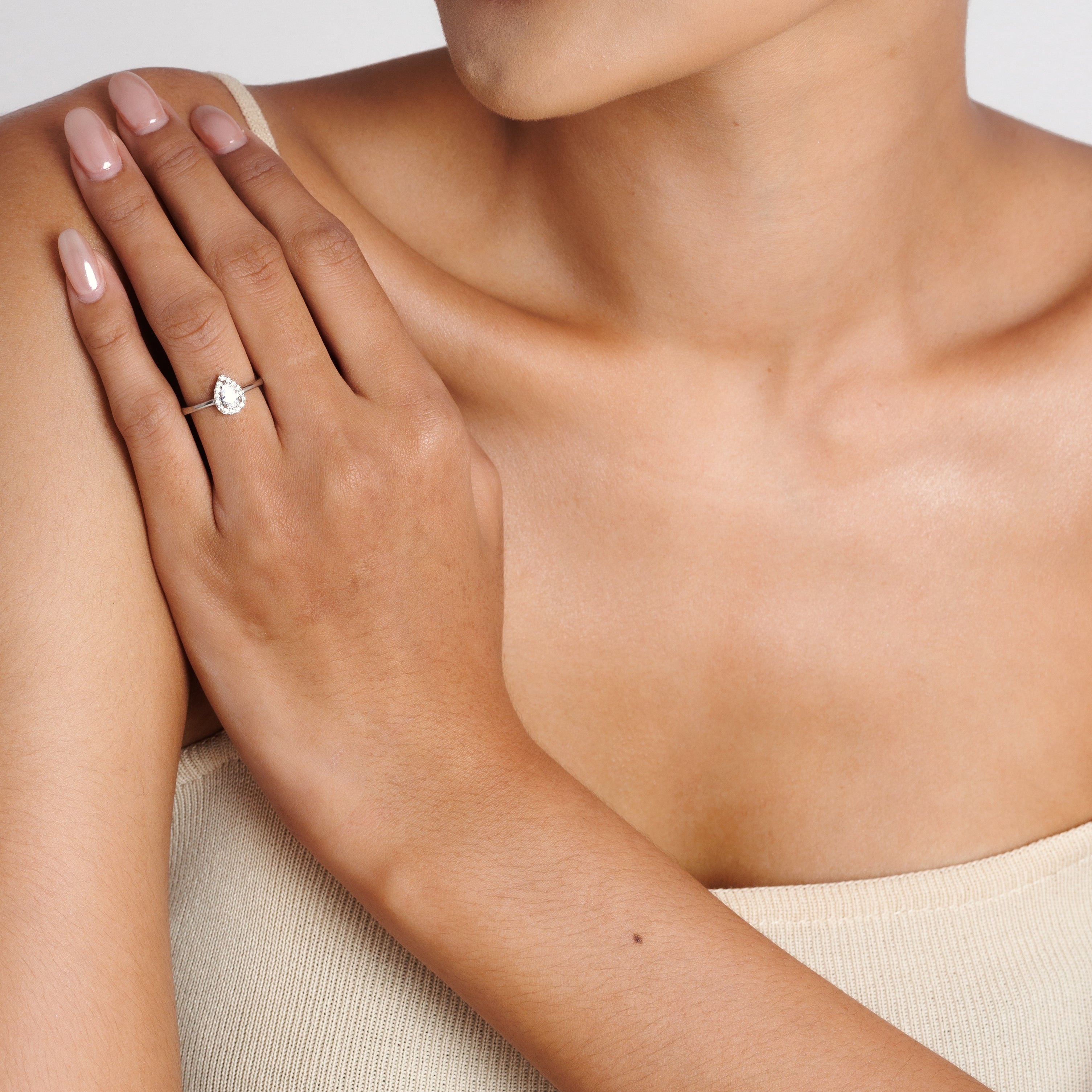 Pear Drop Diamond Ring