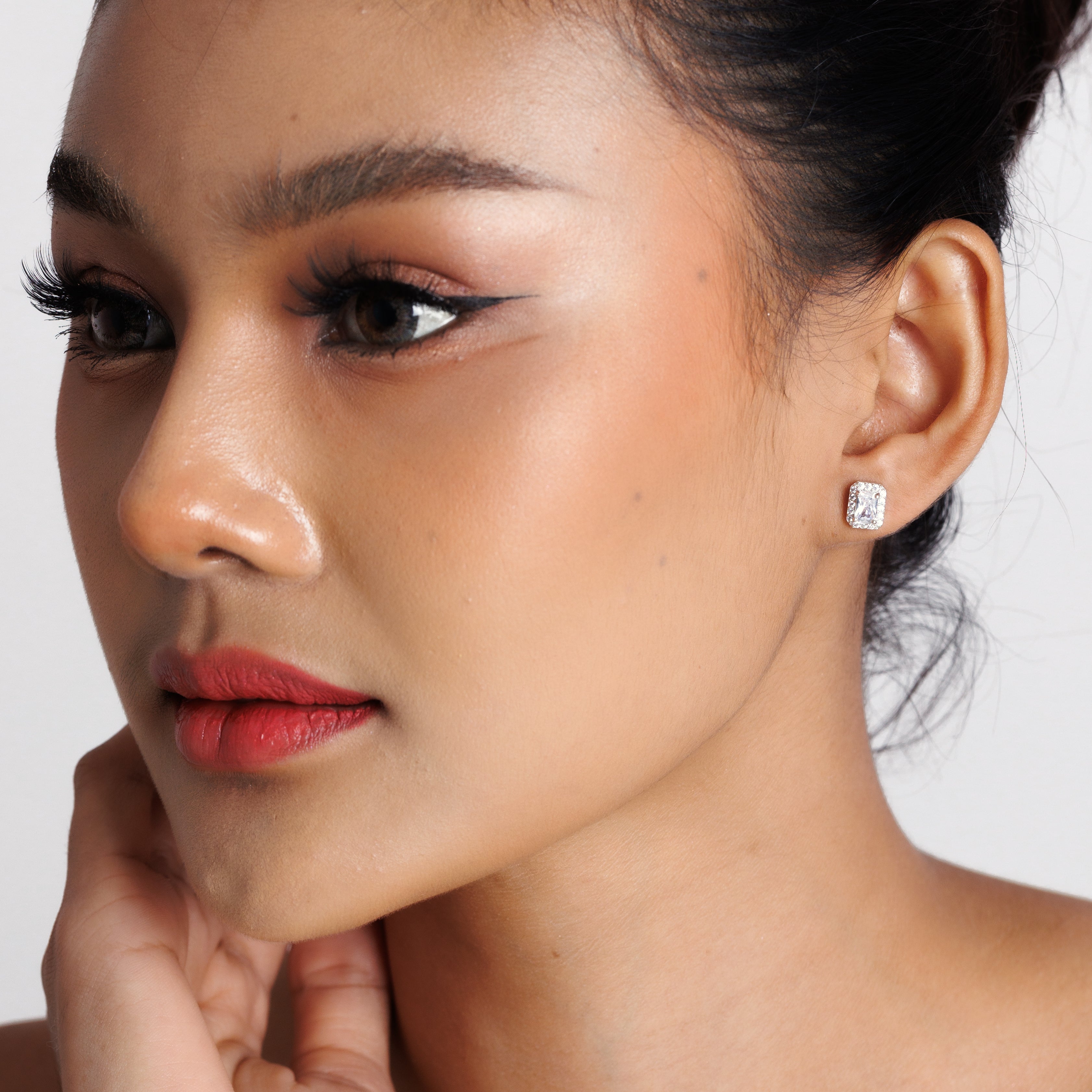 Rectangle Diamond Earrings
