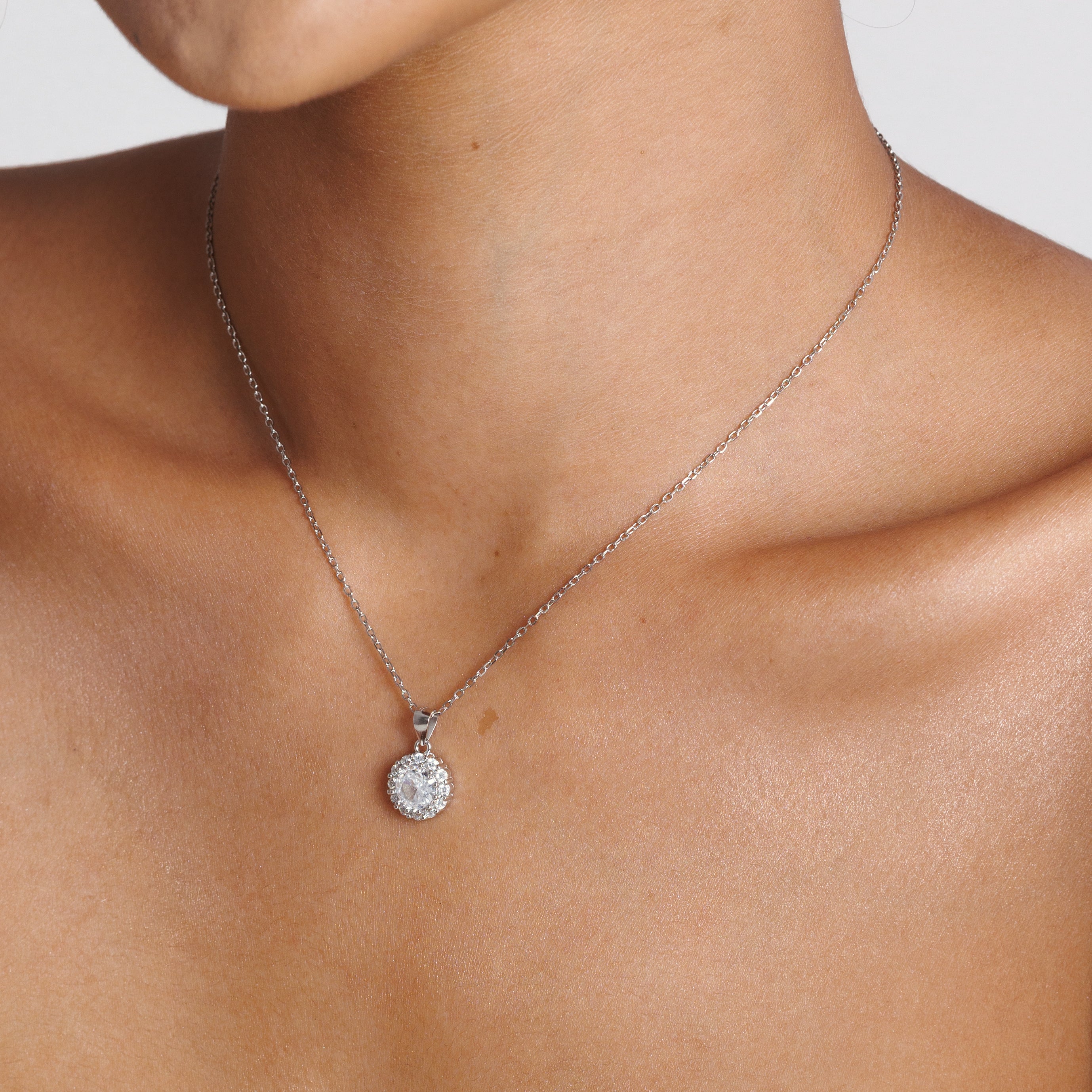 Round Diamond Necklace & Earring Set
