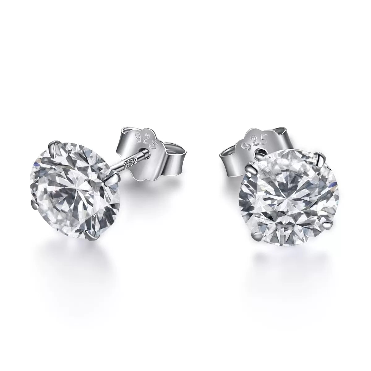 Round Cut Diamond Earrings