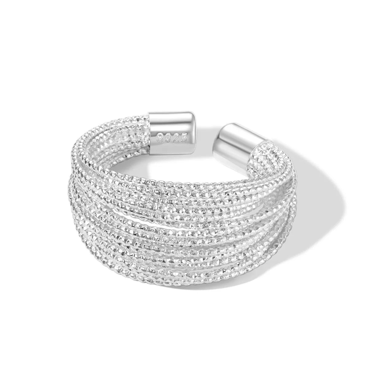 Silver Rope Adjustable Ring