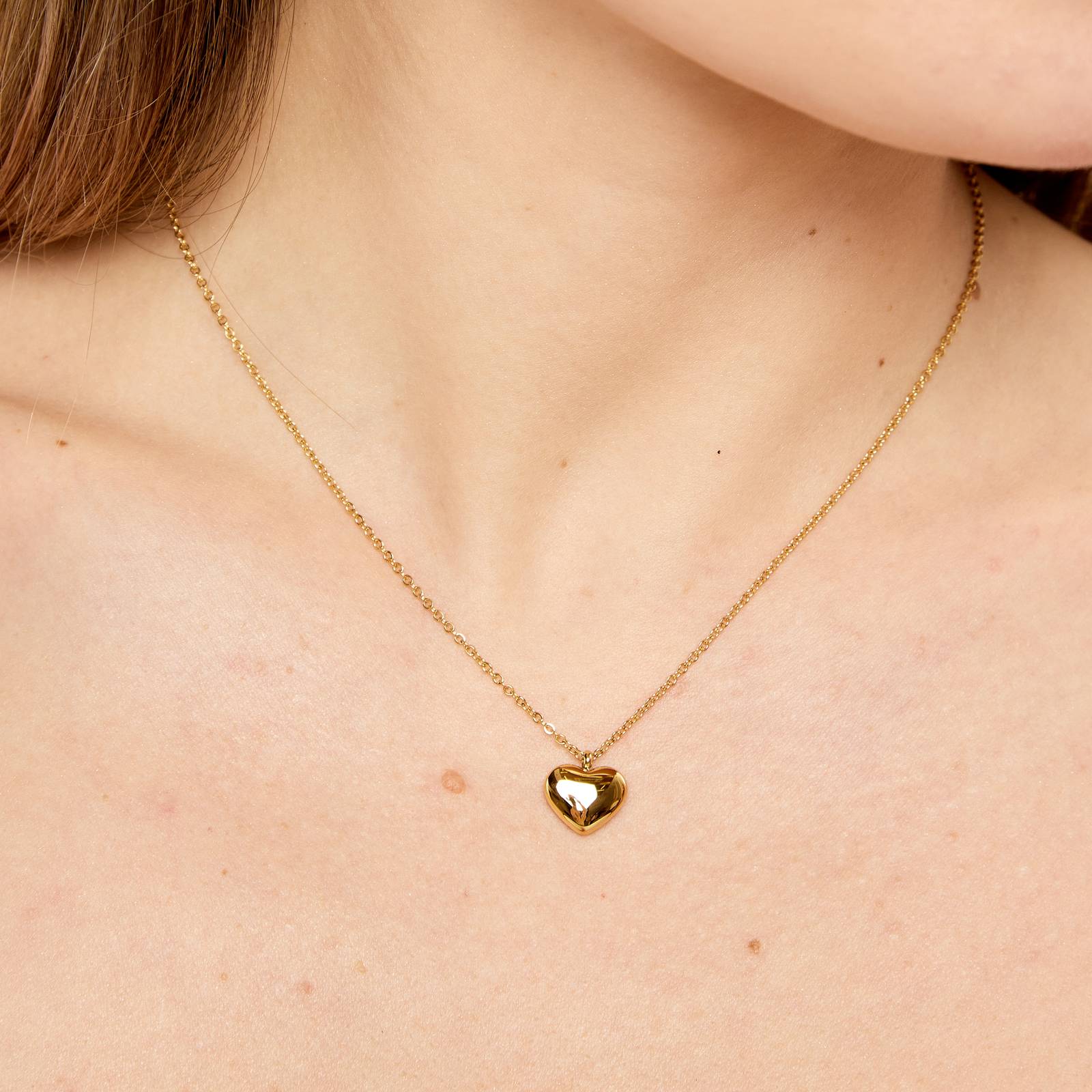 Golden Heart Pendant Necklace