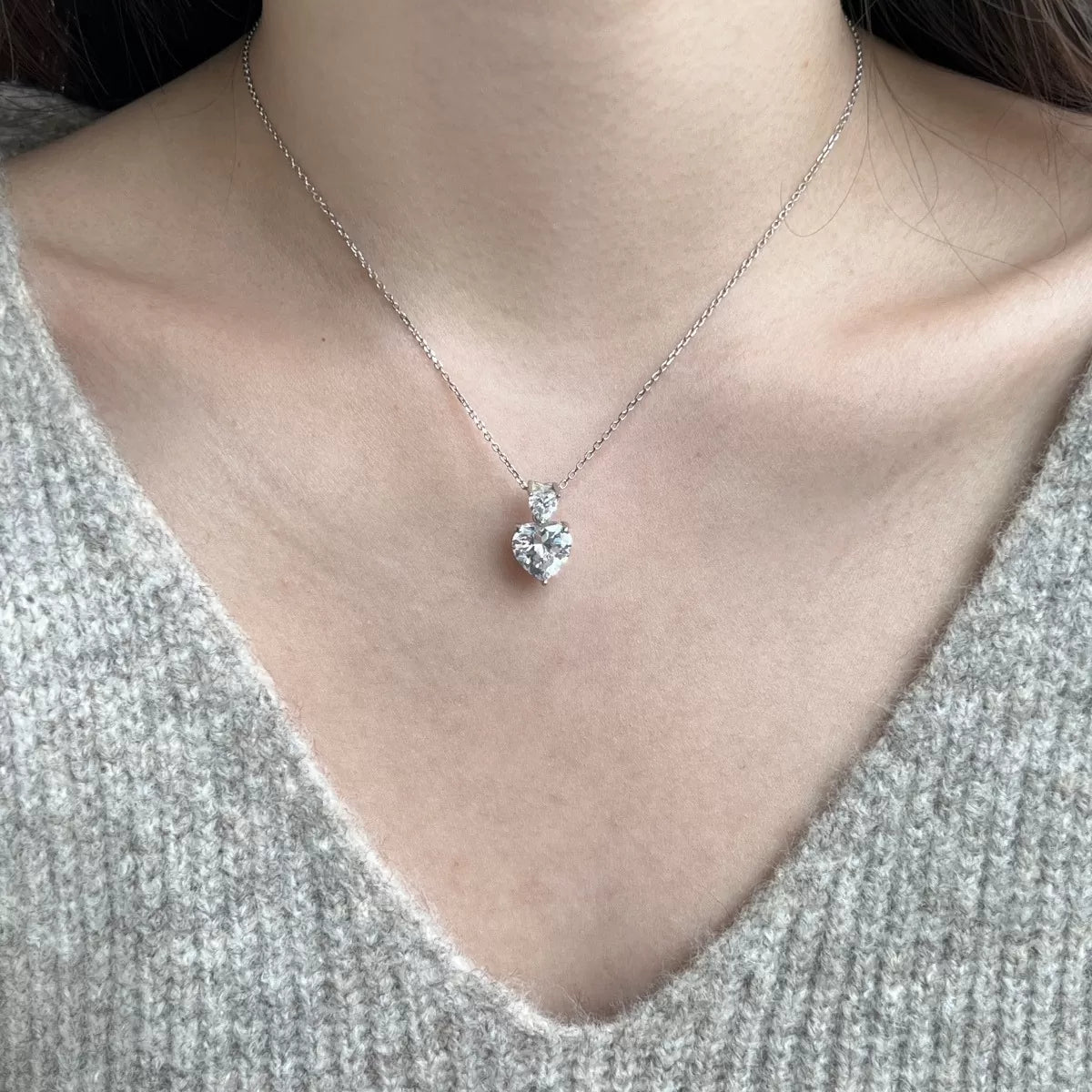 Sparkling Heart Diamond Necklace
