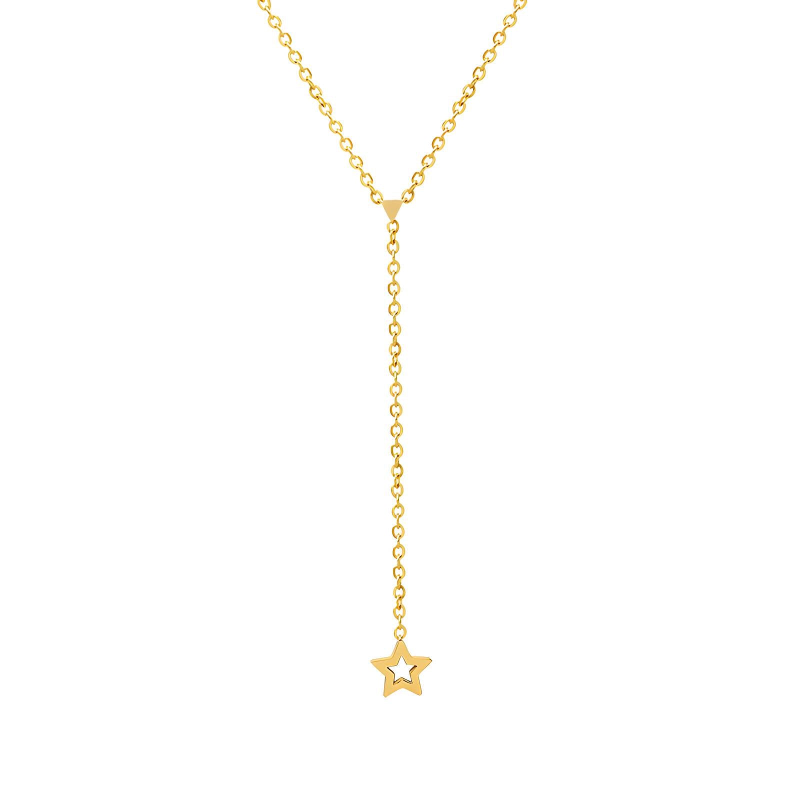 Golden Star Lariat Necklace