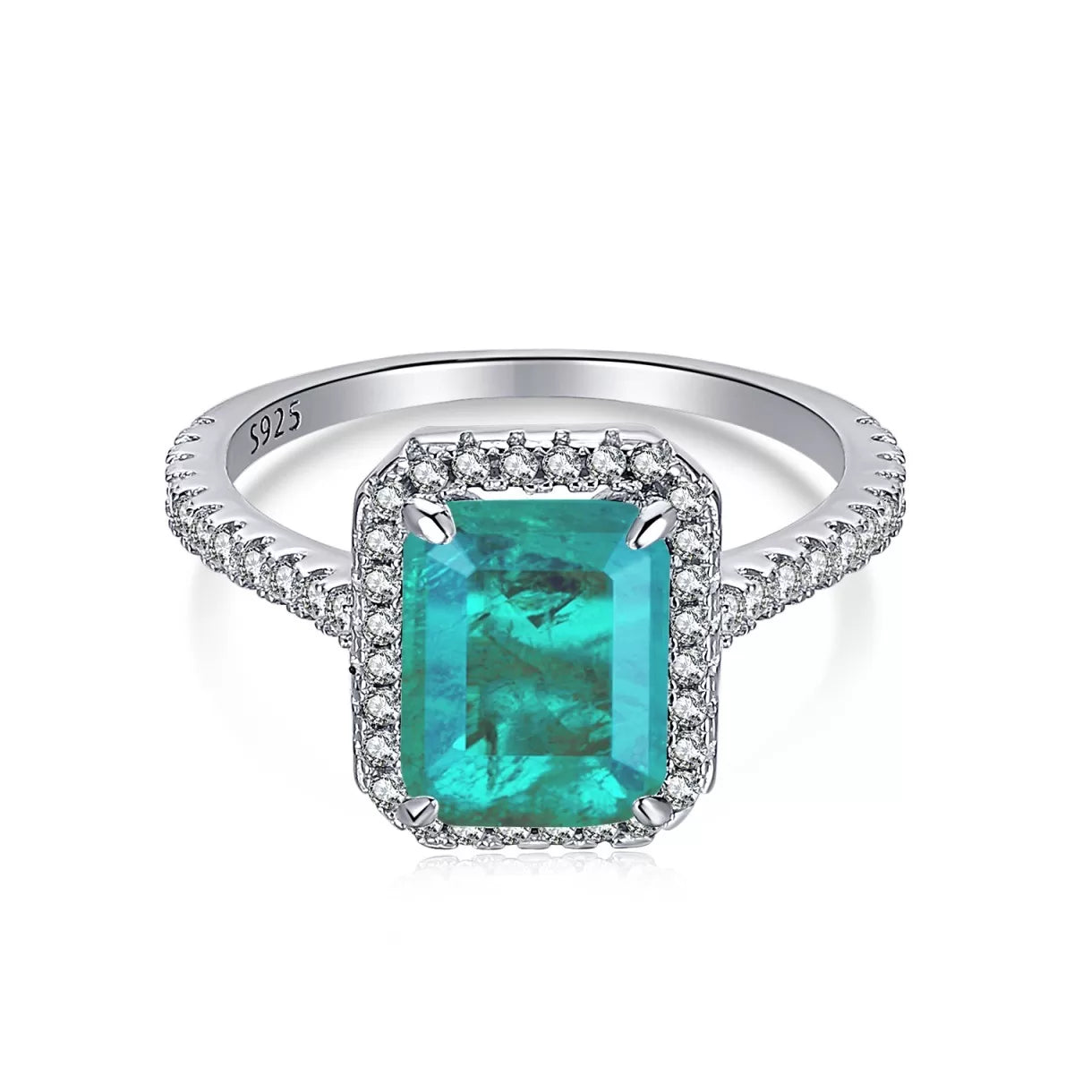 Silver Teal Stone Ring