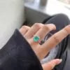 Silver Teal Stone Ring