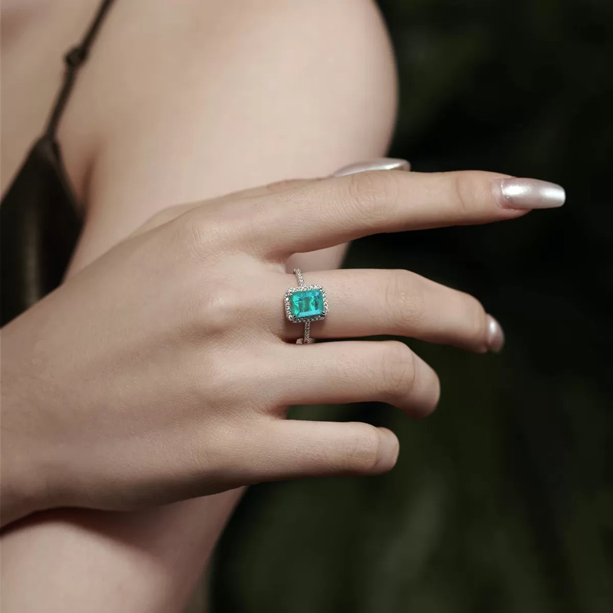 Silver Teal Stone Ring