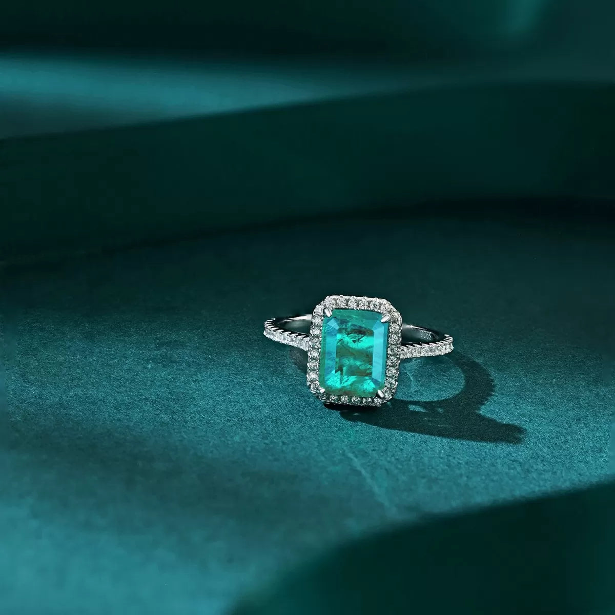 Silver Teal Stone Ring