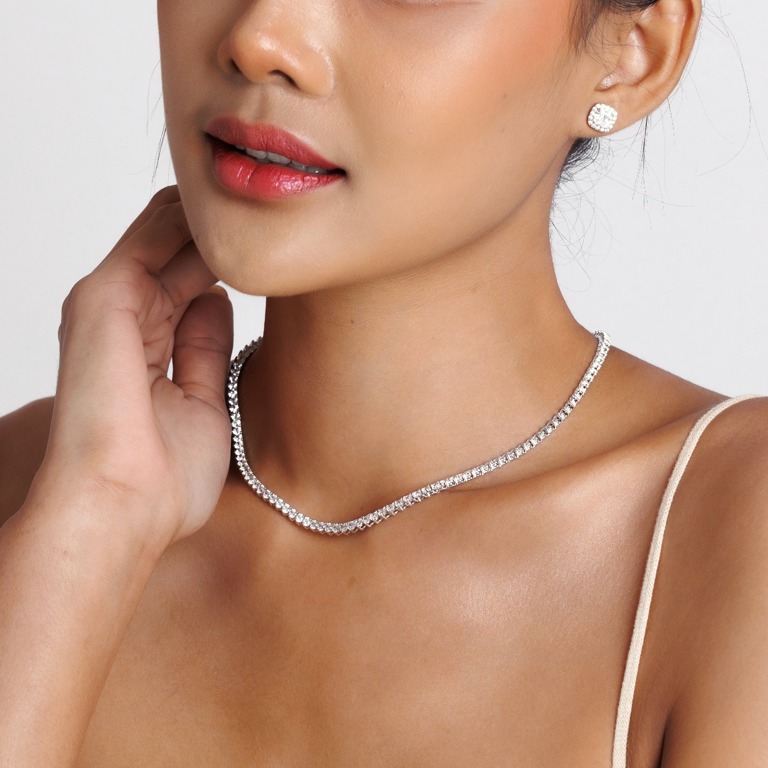 Tennis Necklace Princess Cut