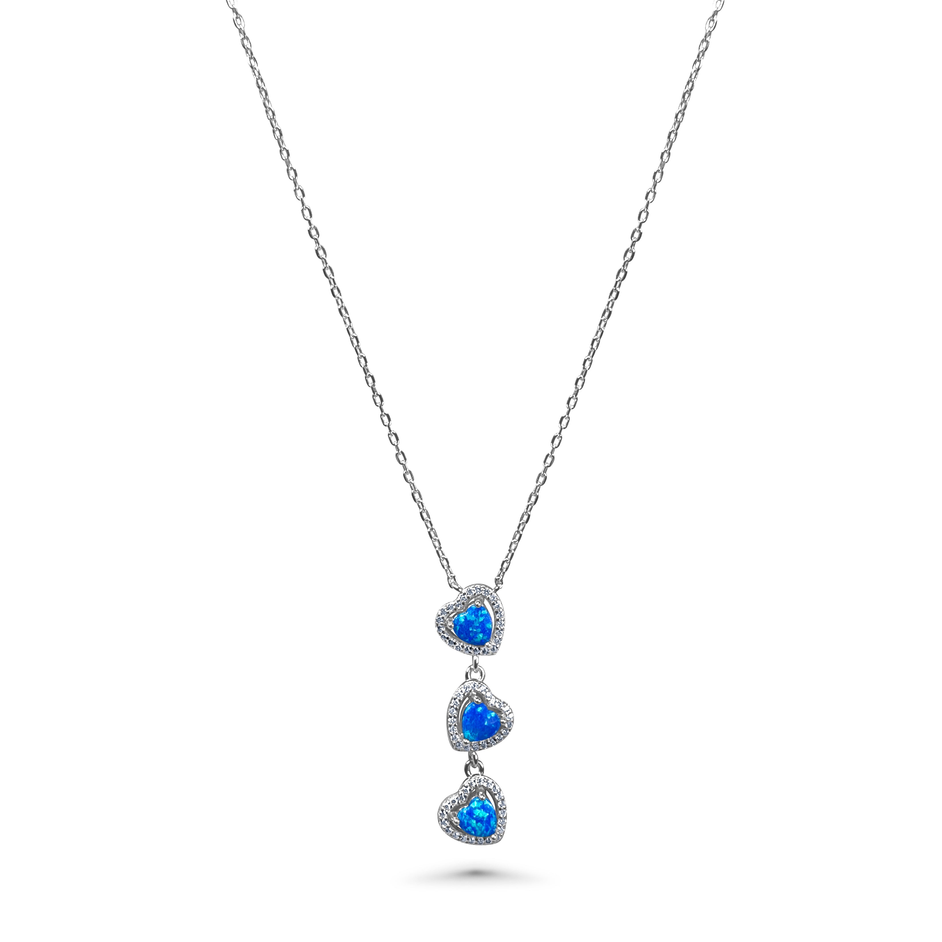Blue Opal Love Heart Necklace