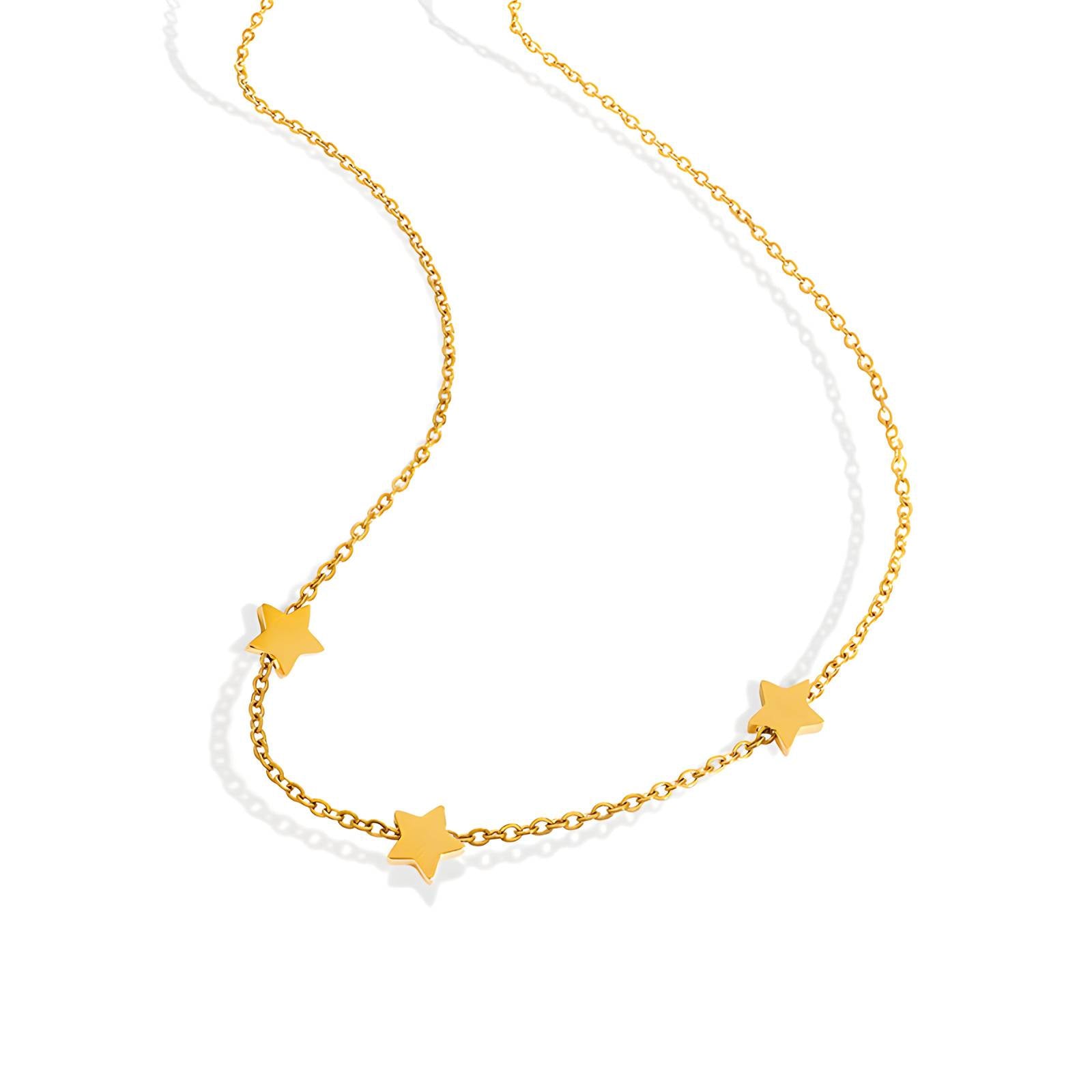 Golden Star Trio Necklace