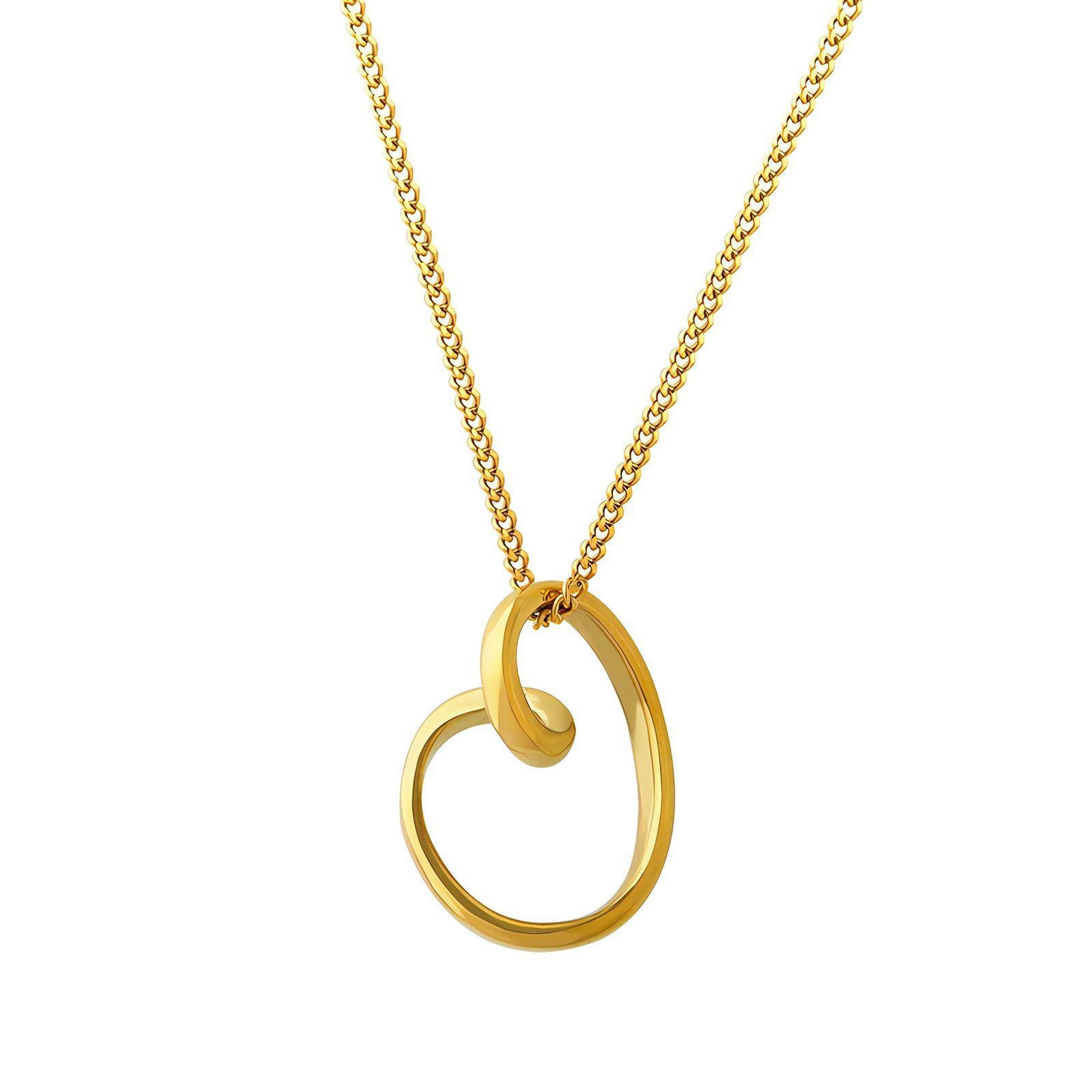 Twisted Circle Gold Necklace