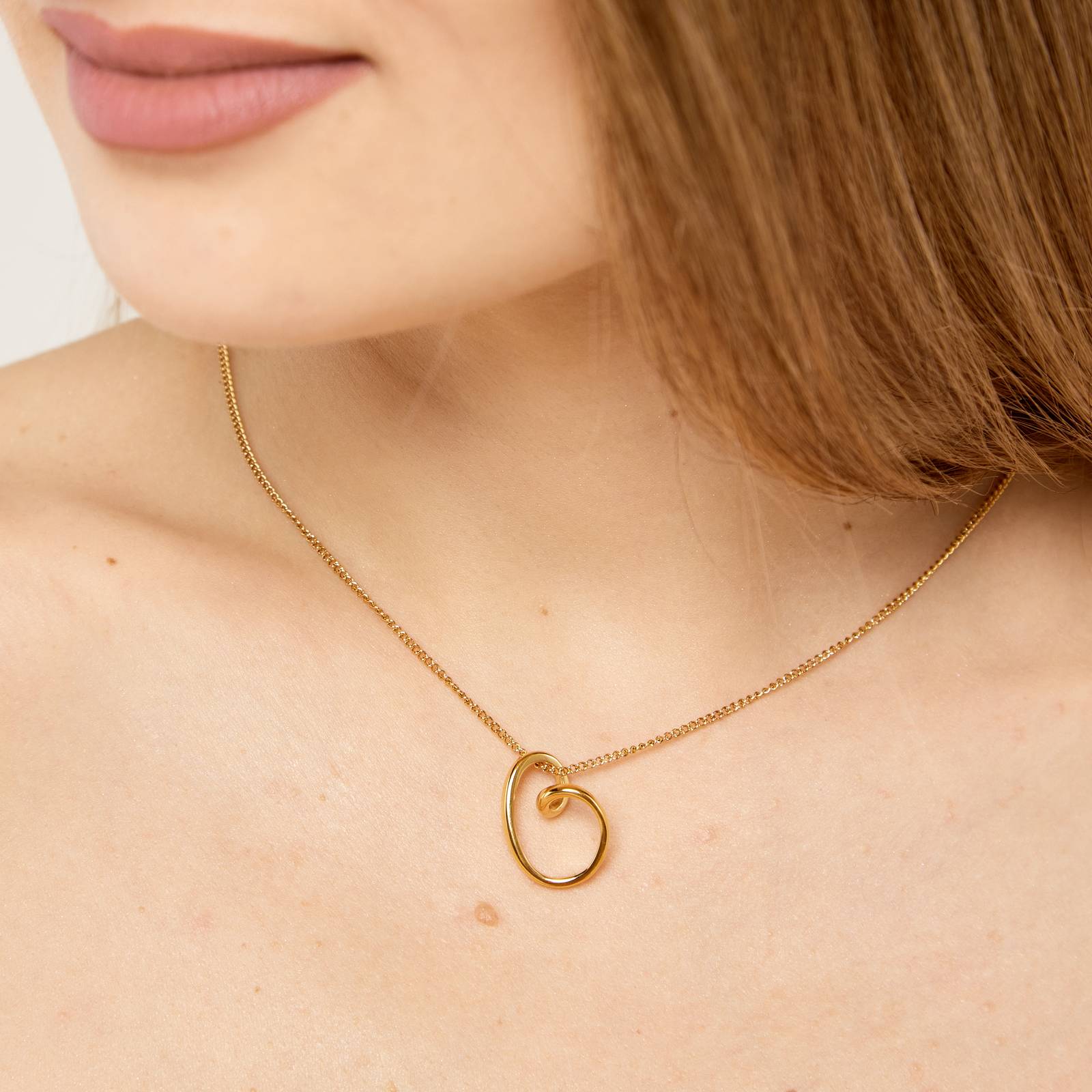 Twisted Circle Gold Necklace