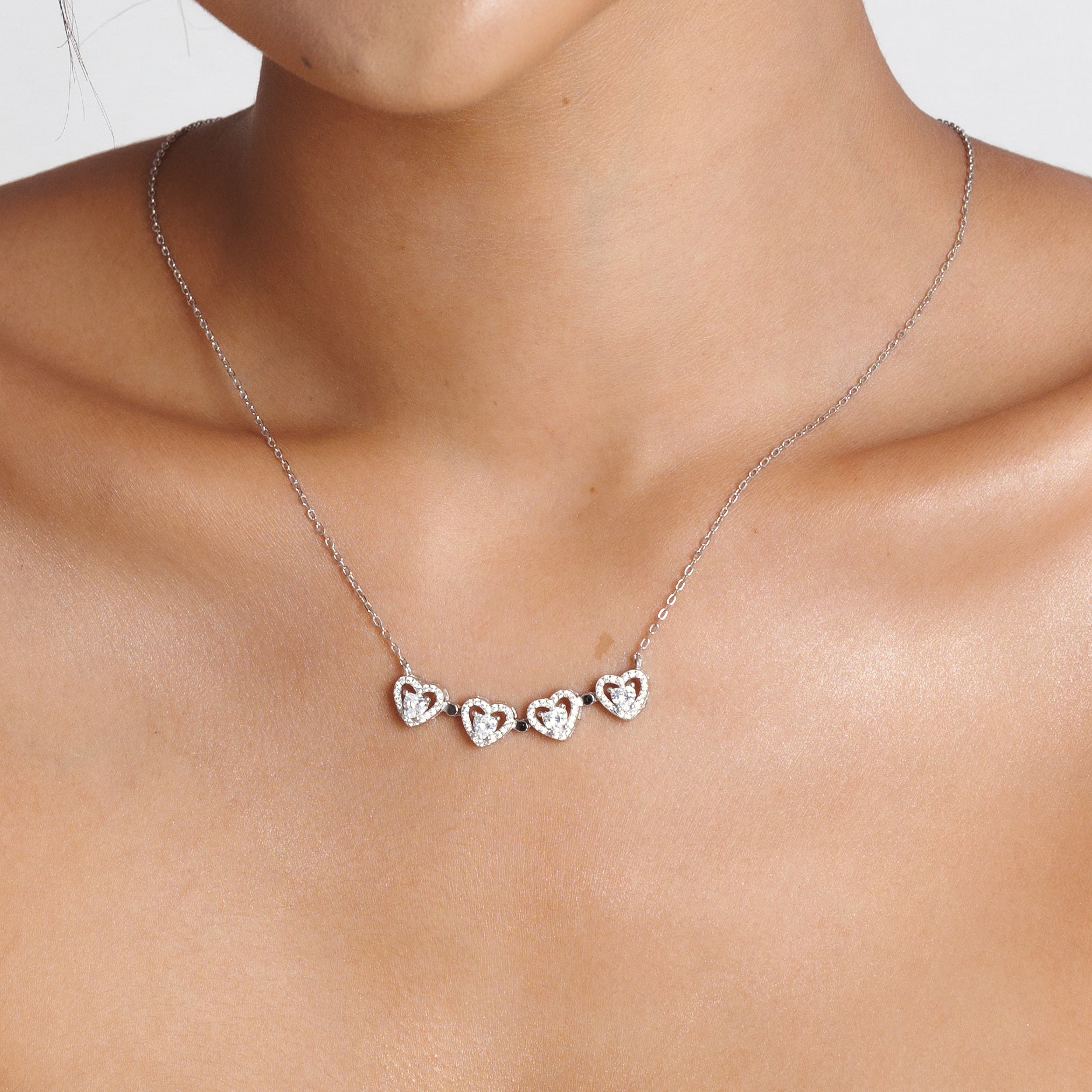 Four Leaf Heart Clover Necklace