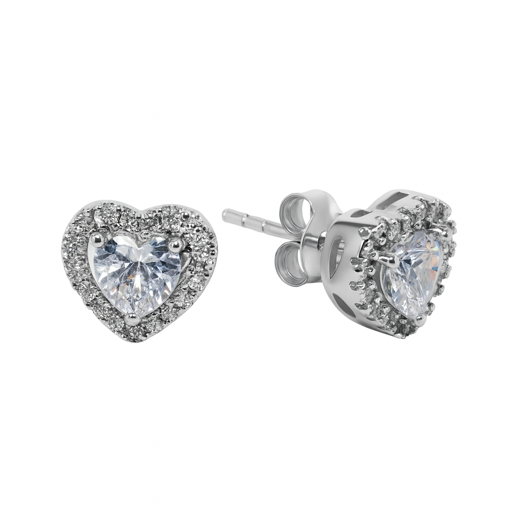 Love Heart Diamond Earrings
